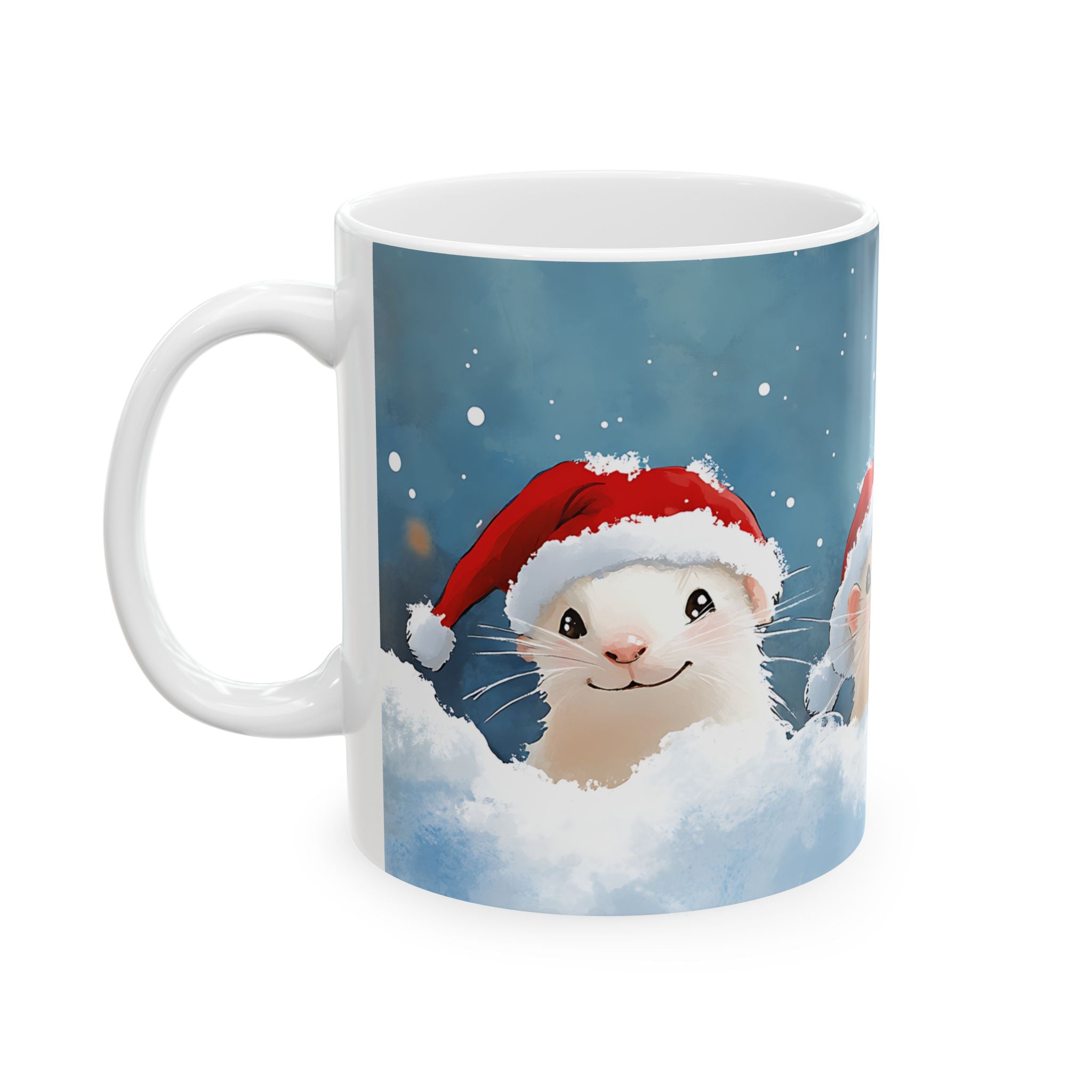 Ferret Santa Mug: Cute Holiday Gift