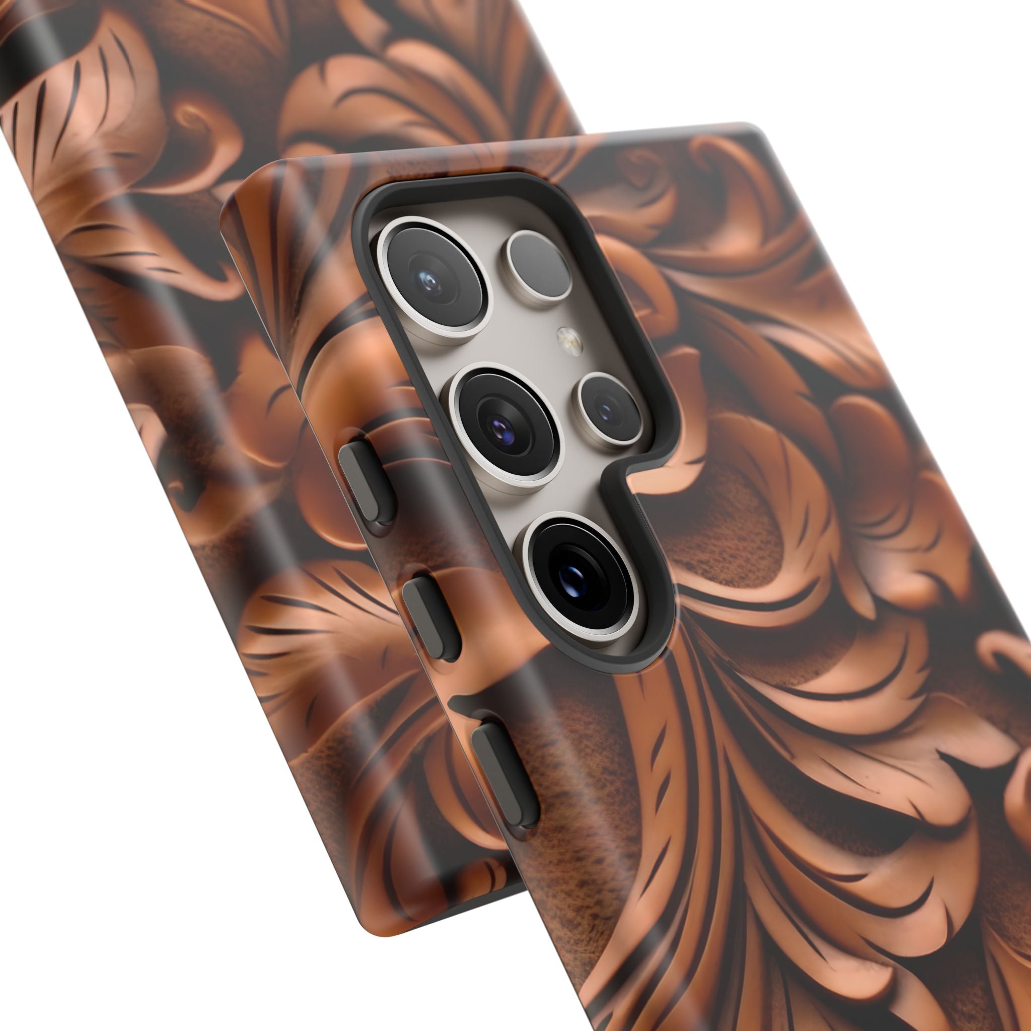 Baroque Floral Wood Samsung Case