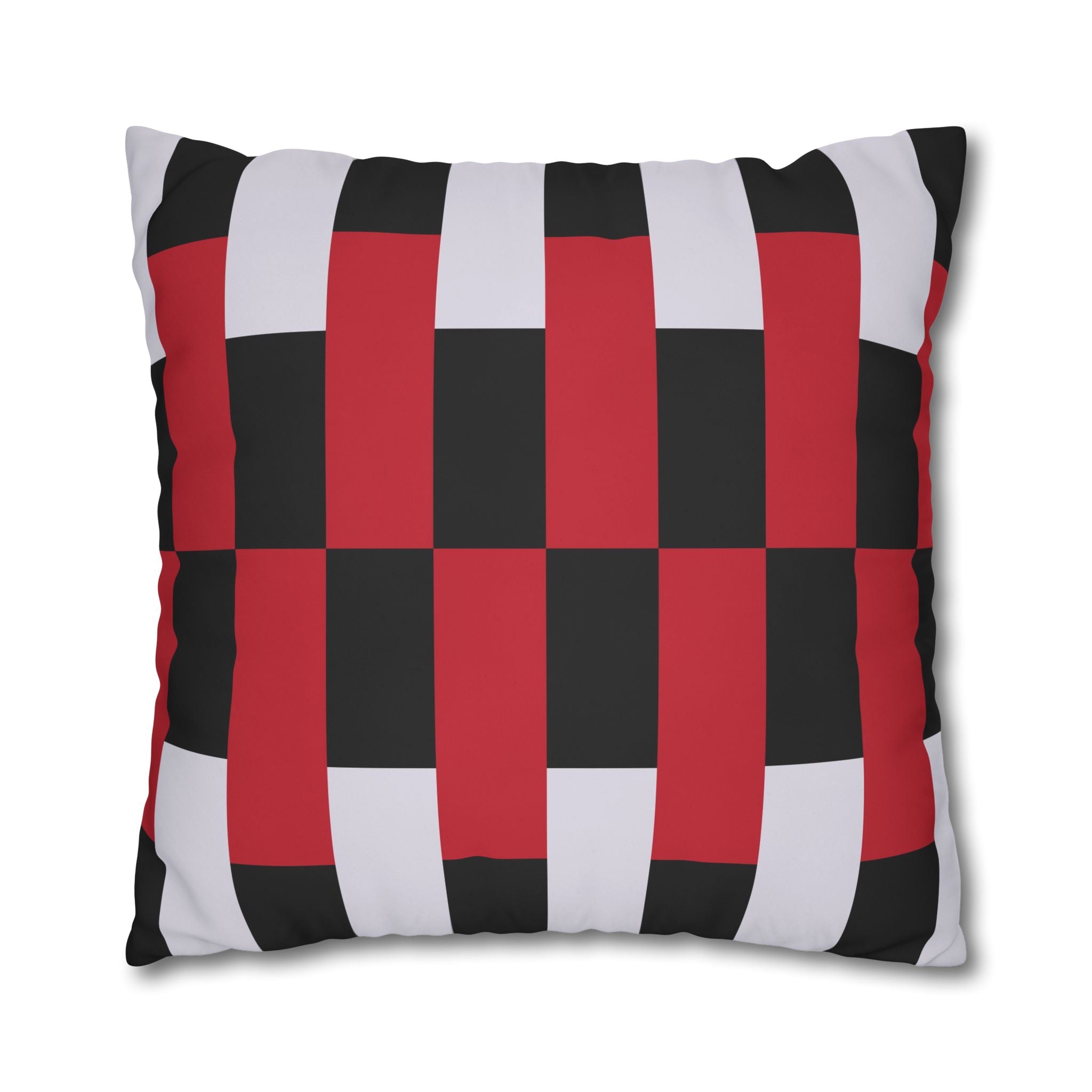 Geometric Stripe Pillowcase - Crimson & Gray