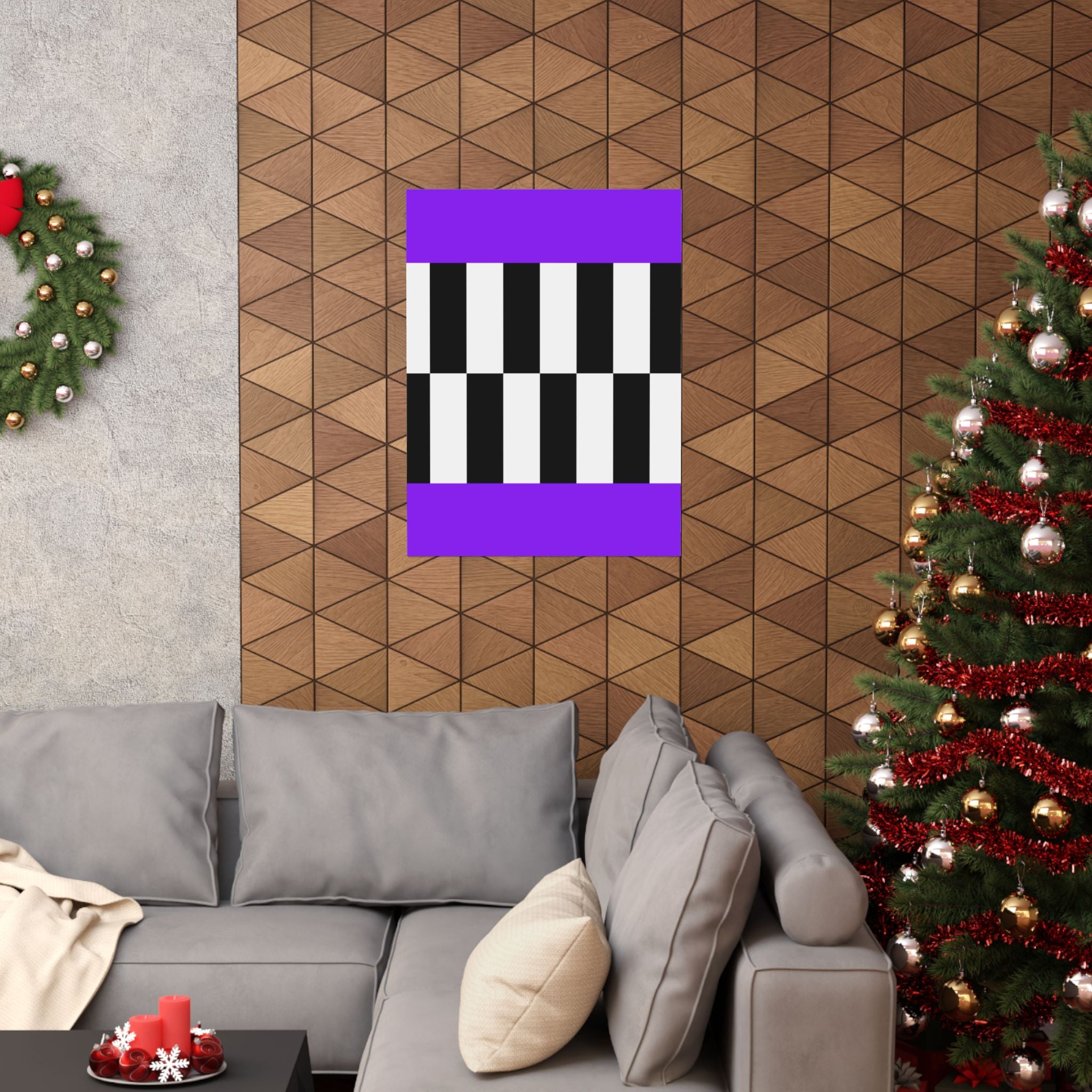 Minimalist Checkerboard Purple Poster