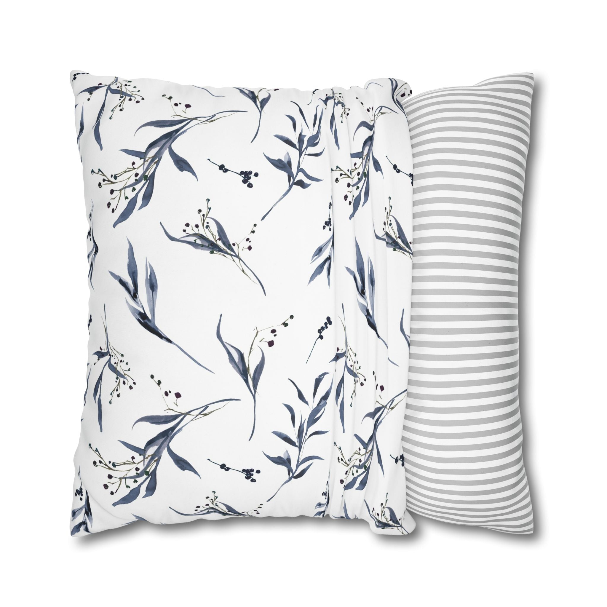 Watercolor Botanical Pillowcase - Blue