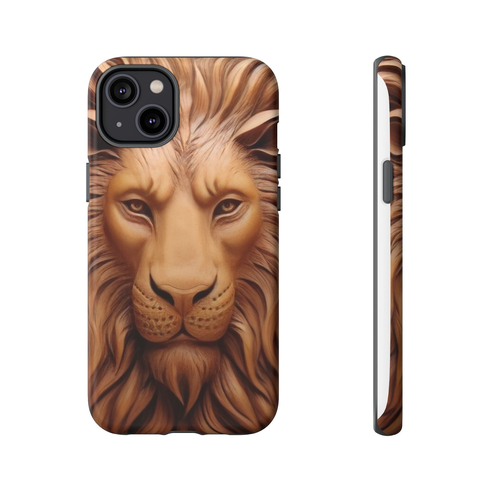 Majestic Lion Head Hexagon Stone iPhone Case