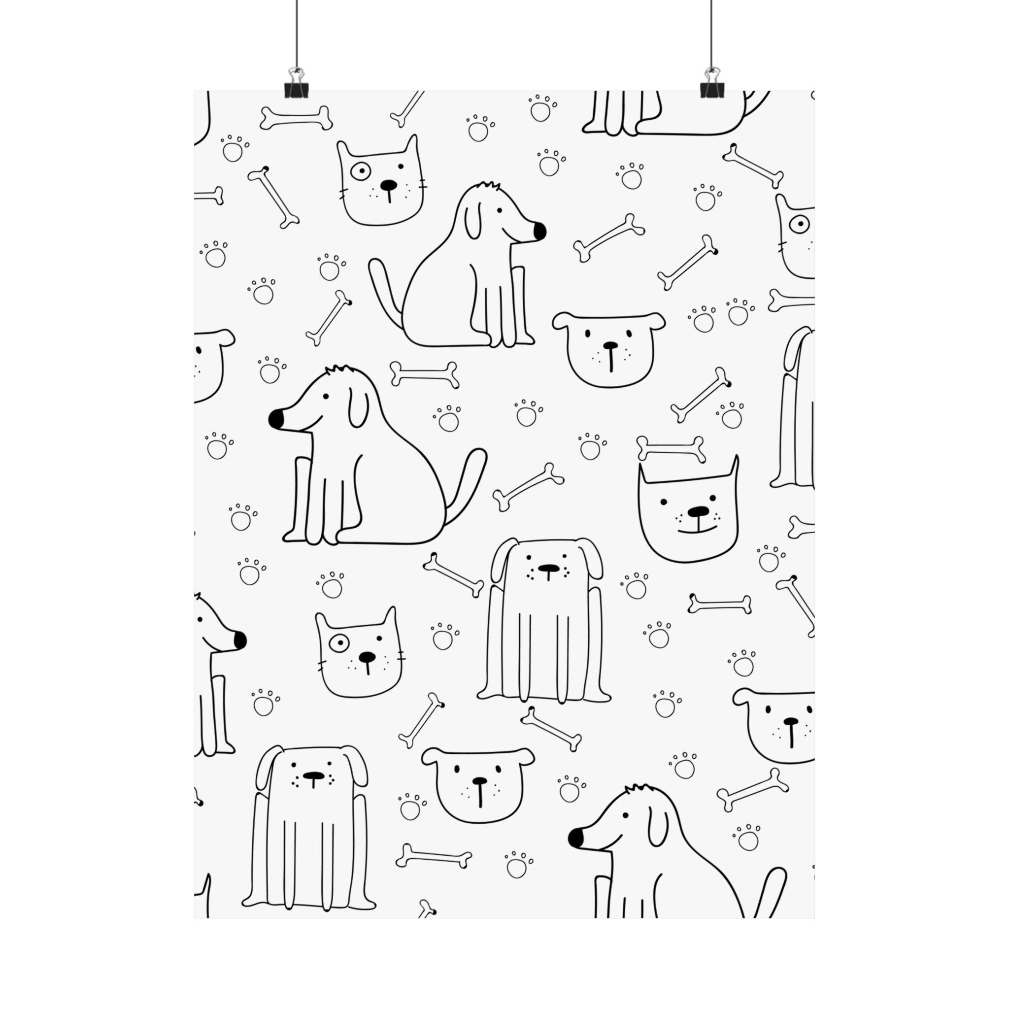 Cute Dogs & Cats Cartoon Poster