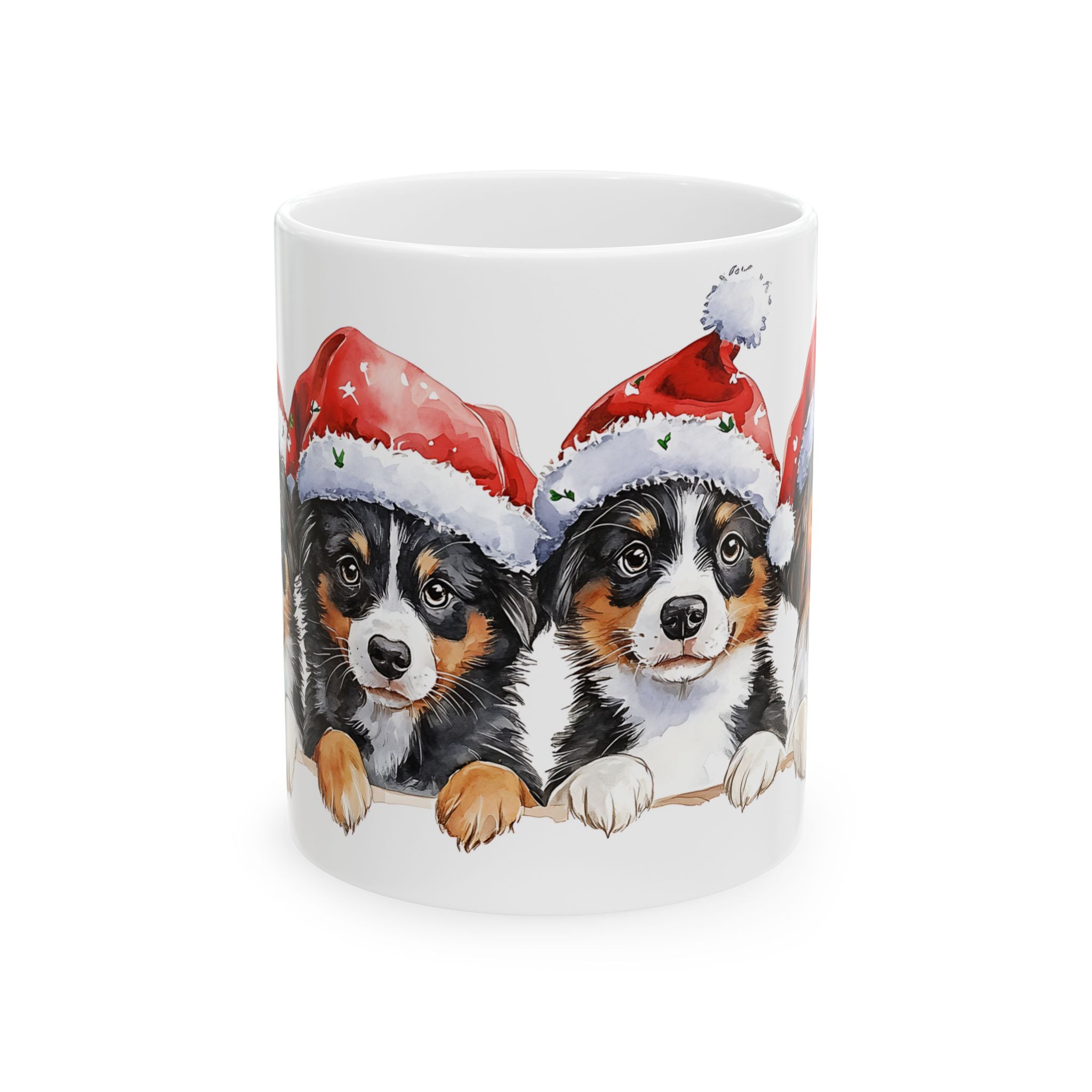 Aussie Shepherd Puppies Christmas Mug