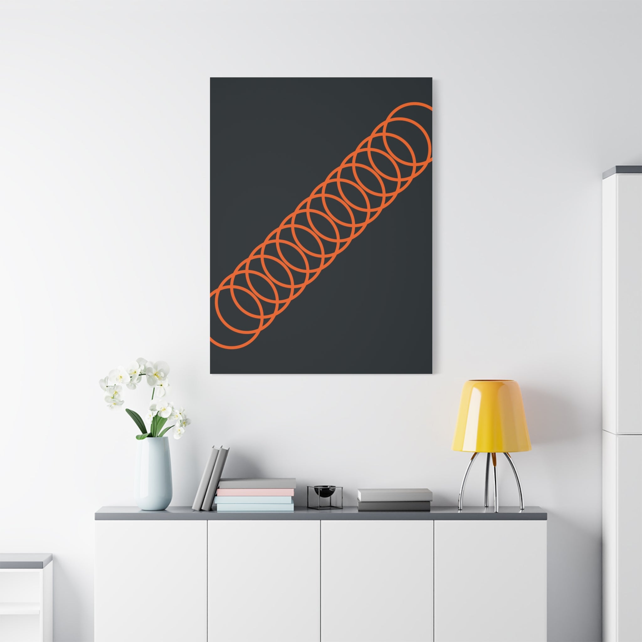 Abstract Orange Coil Art Canvas Print