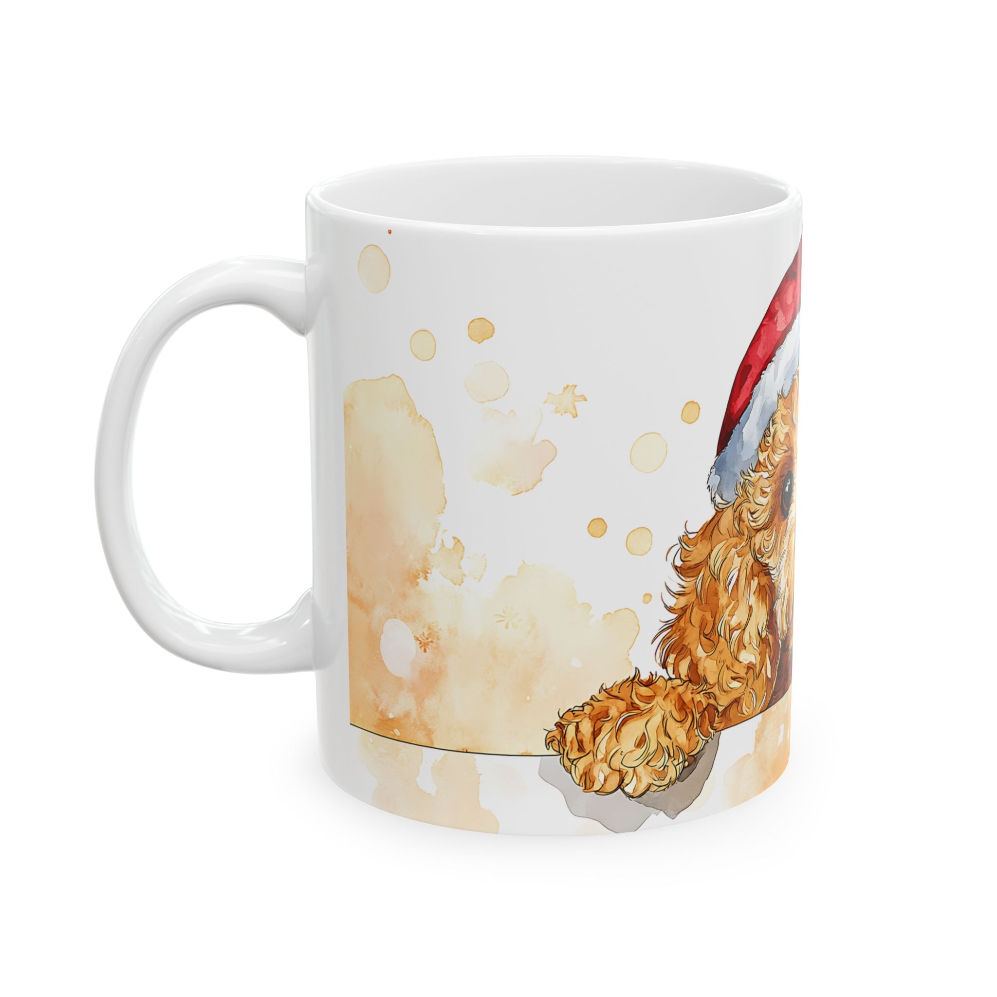 Santa Poodle Watercolor Mug