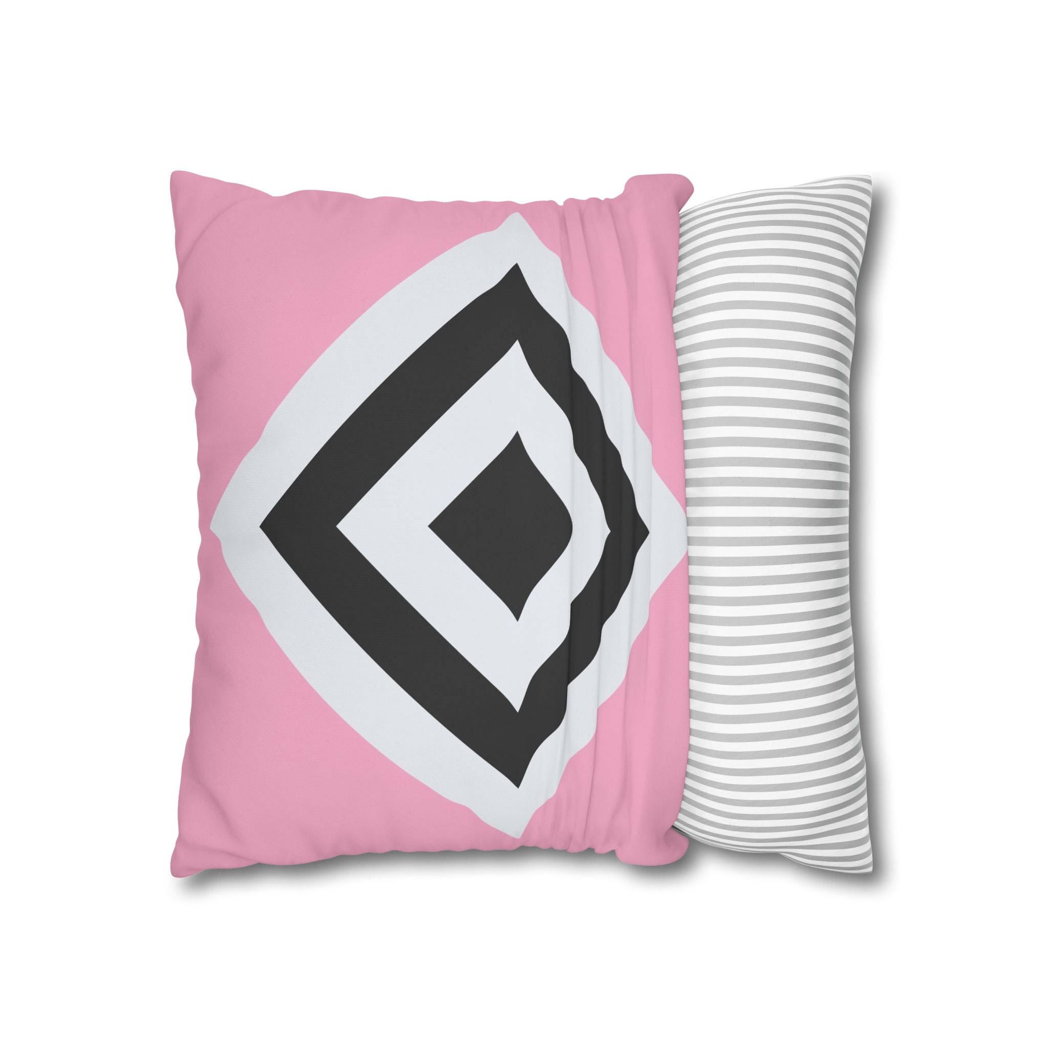 Geometric Diamond Pillowcase - Blush Pink