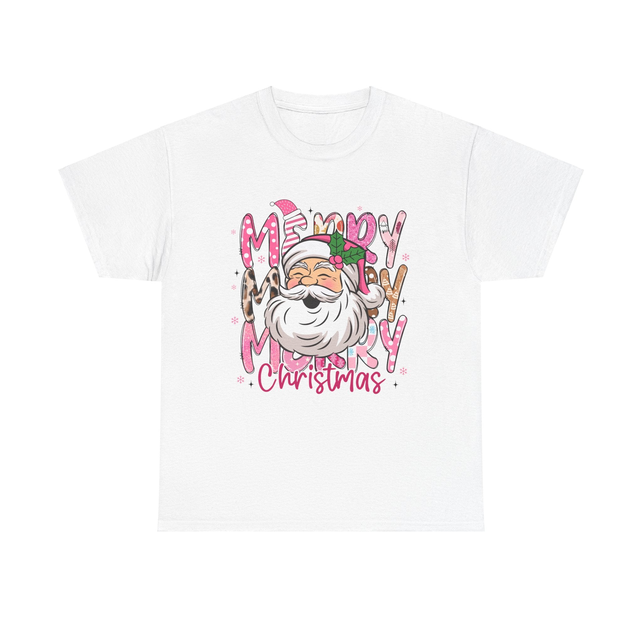 Pink Santa Merry Christmas T-Shirt