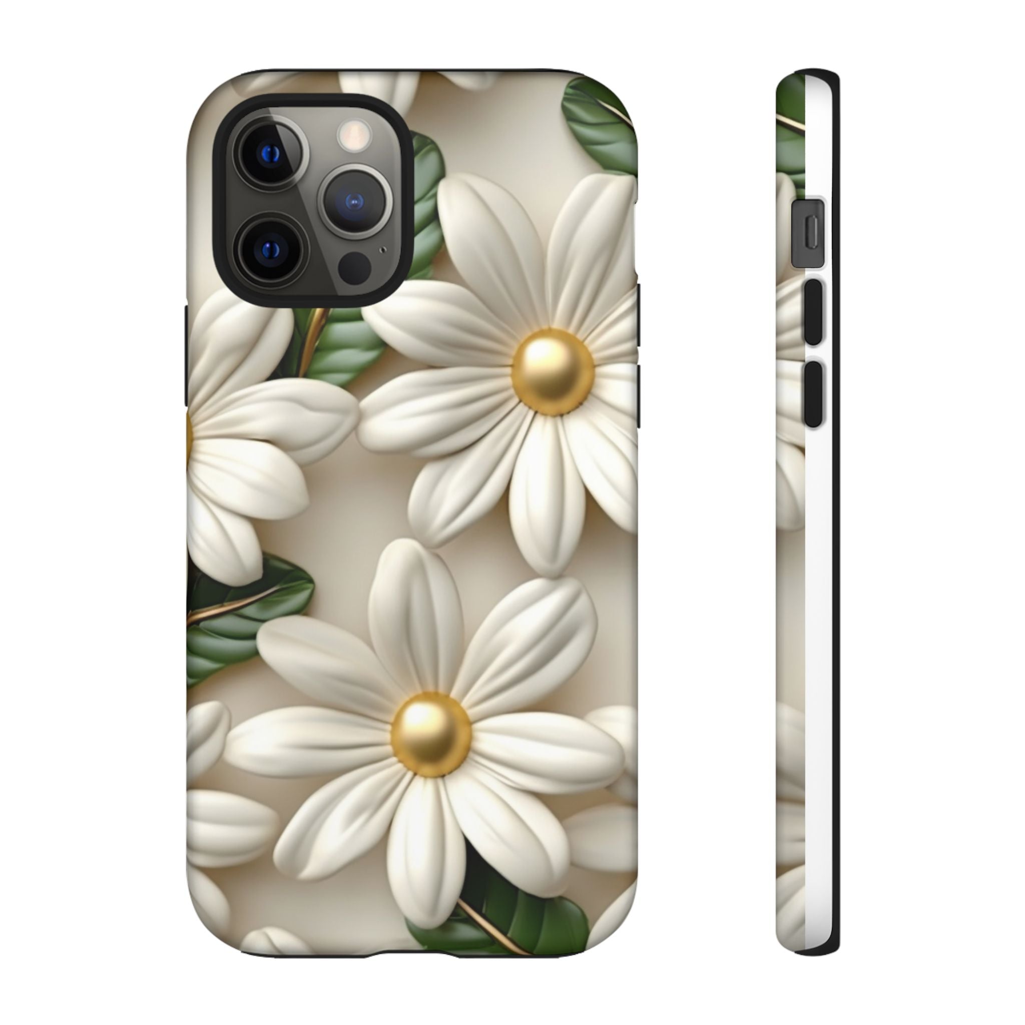 Sculpted Daisy iPhone Case - Hexagon Stone