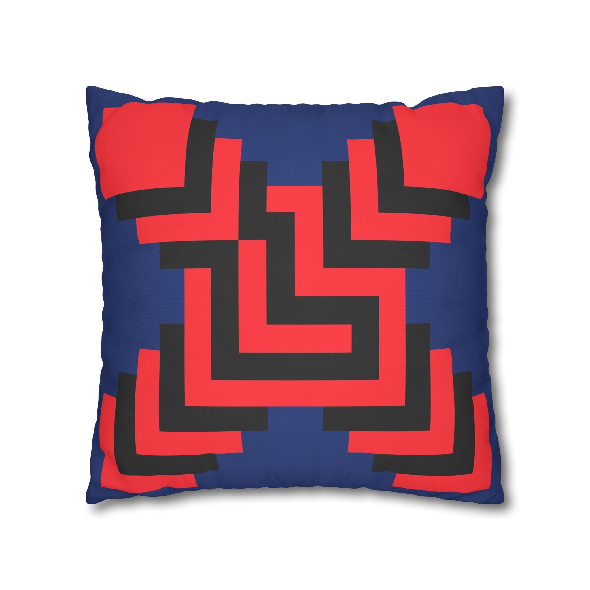 Geometric X Pillowcase - Coral & Black