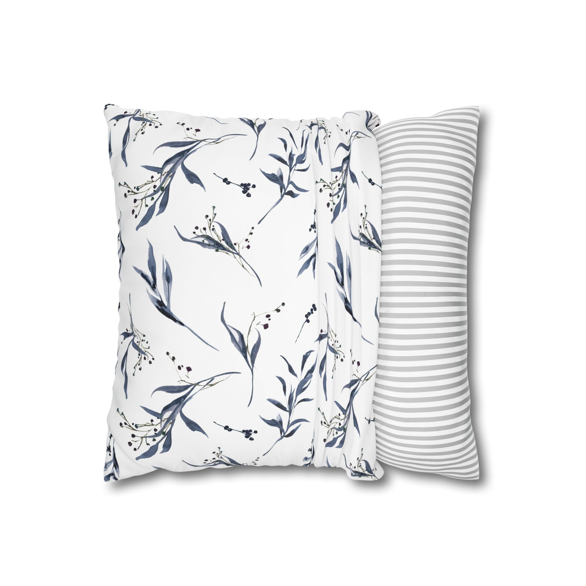 Watercolor Botanical Pillowcase - Blue