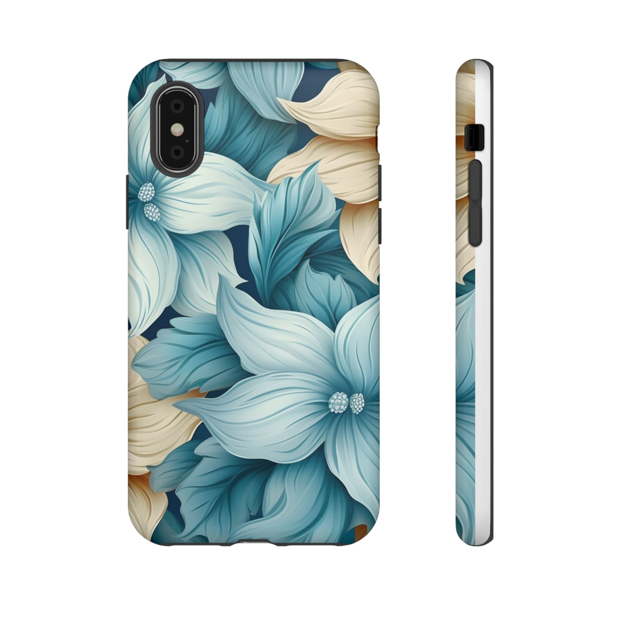 Teal Floral Hexagon iPhone Case - Rugged