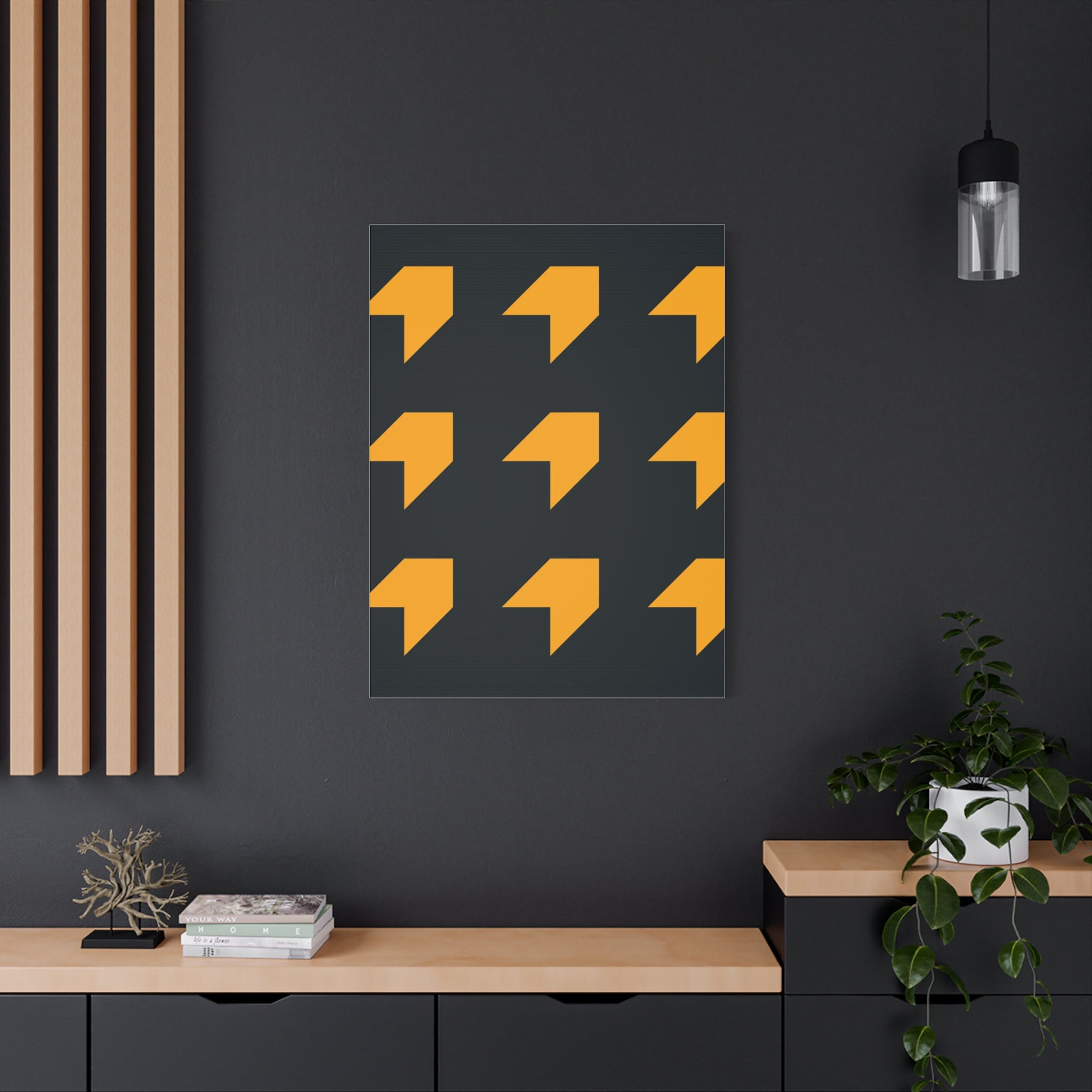 Orange Arrow Abstract Canvas Art