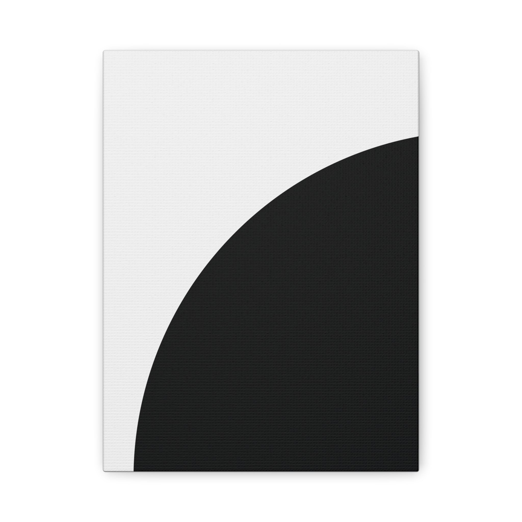 Abstract Black Semicircle Canvas Art