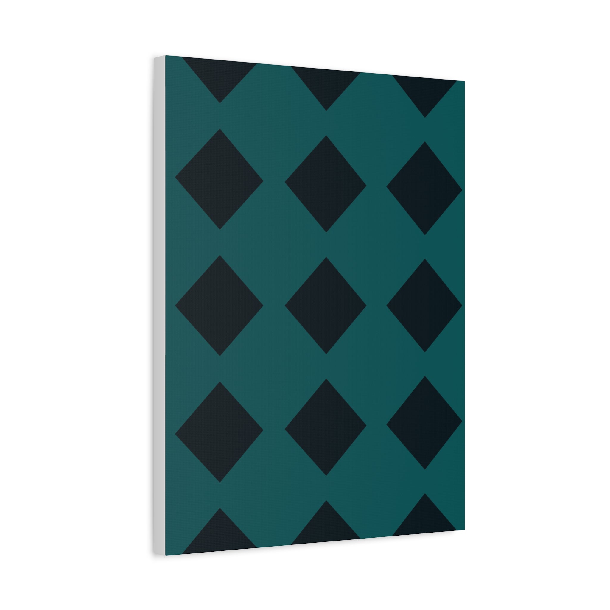 Teal Geometric Diamond Canvas Art