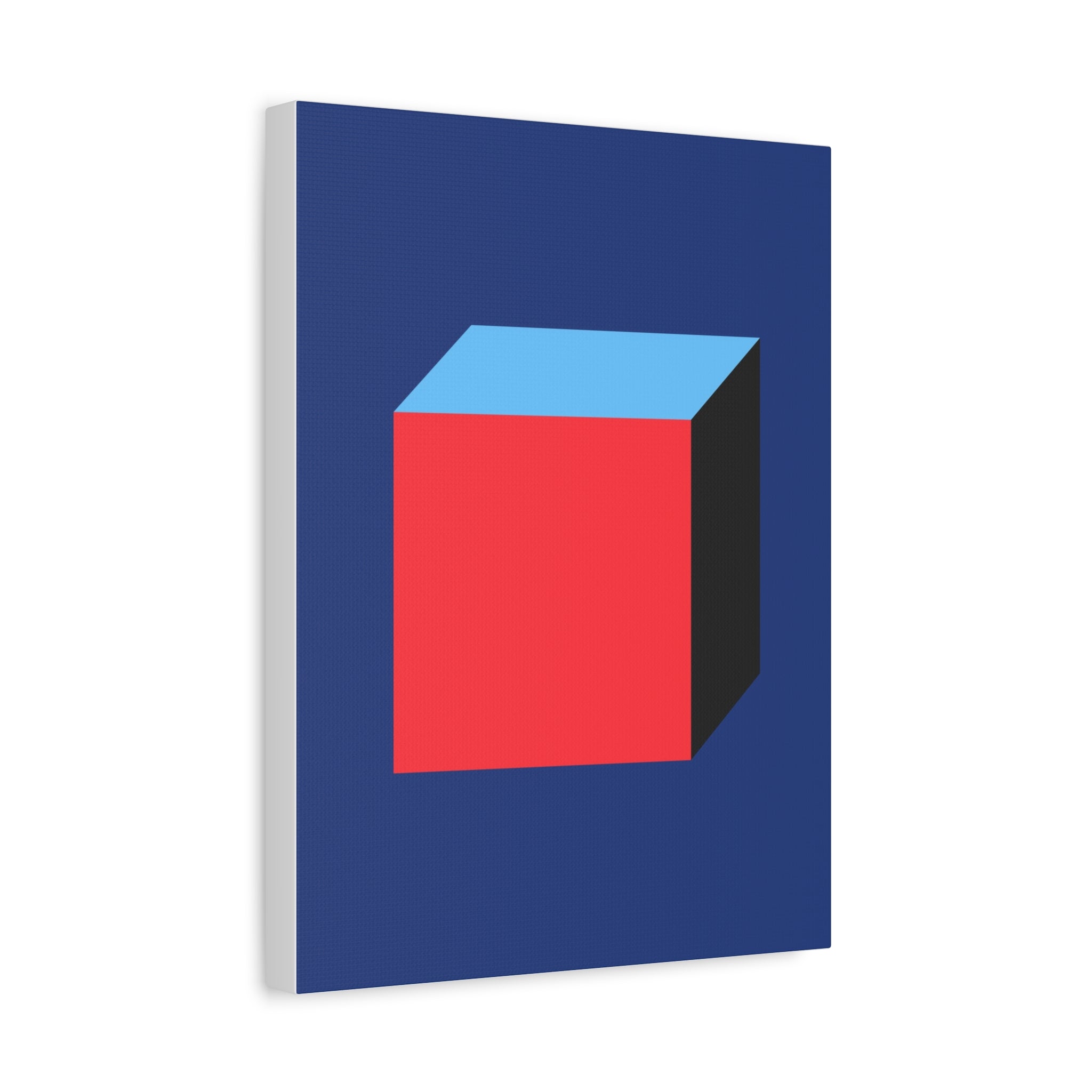 Abstract Red & Blue Cube Canvas Art