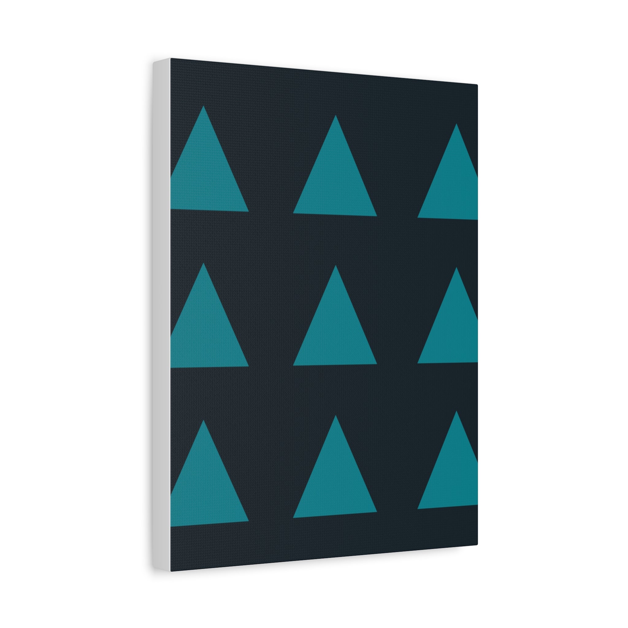 Teal Geometric Triangle Canvas Art