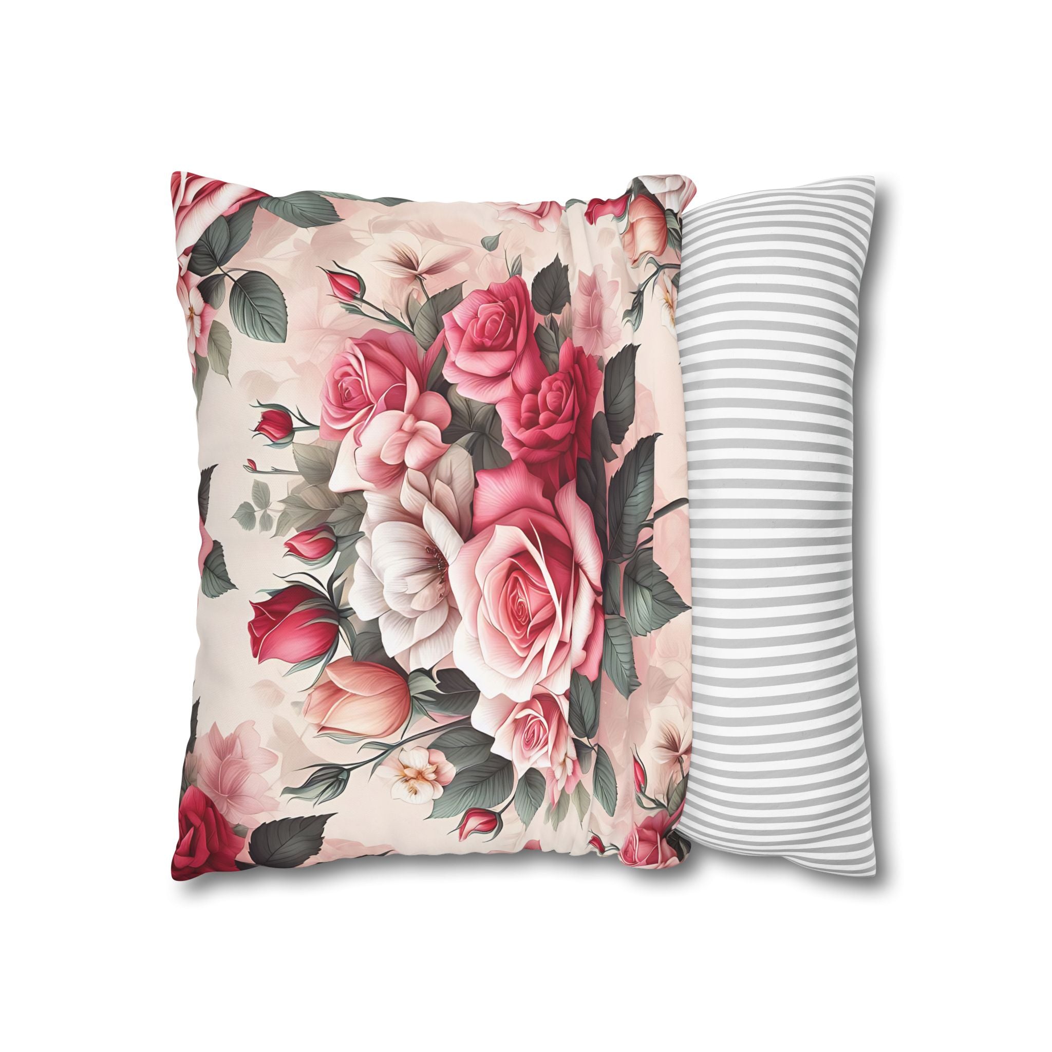 Pink Rose Pillowcase - Romantic Floral Design