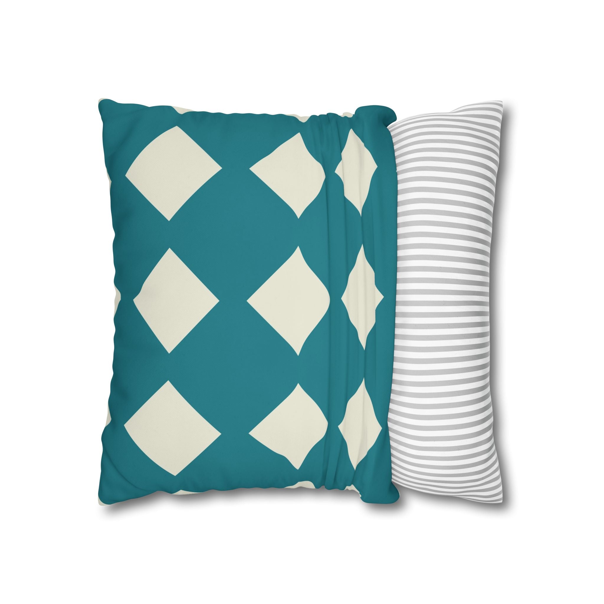 Geometric Teal & Beige Pillowcase