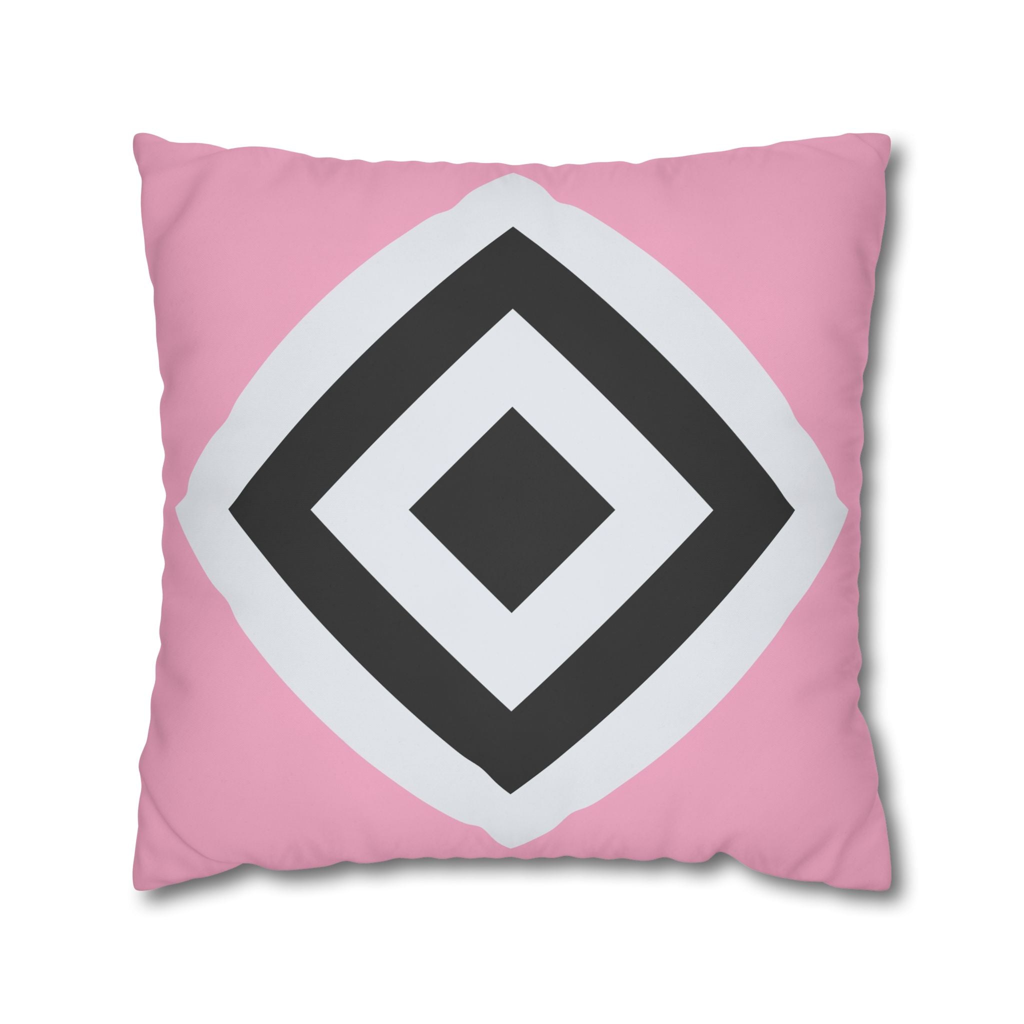 Geometric Diamond Pillowcase - Blush Pink