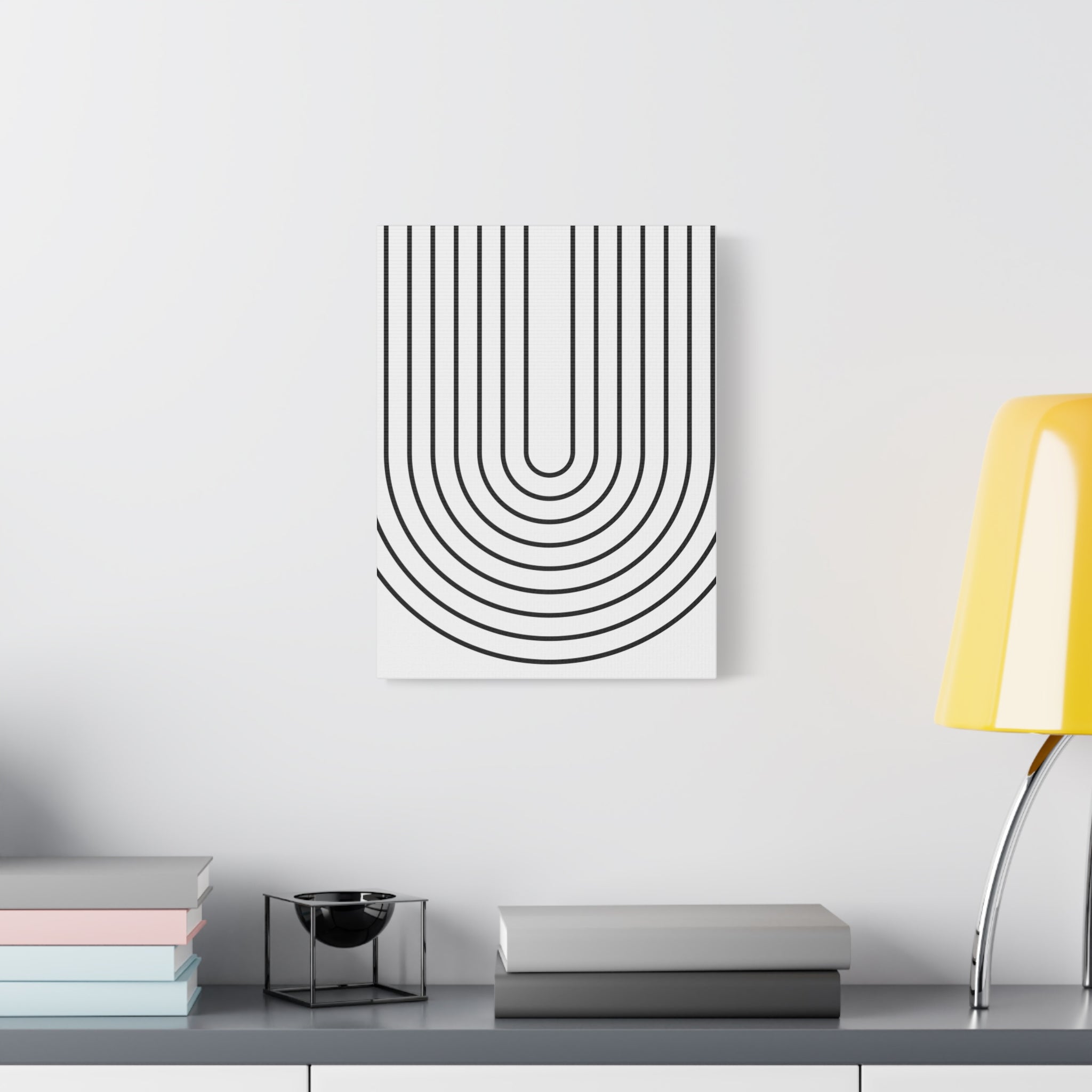 Minimalist Black U-Shape Art Canvas