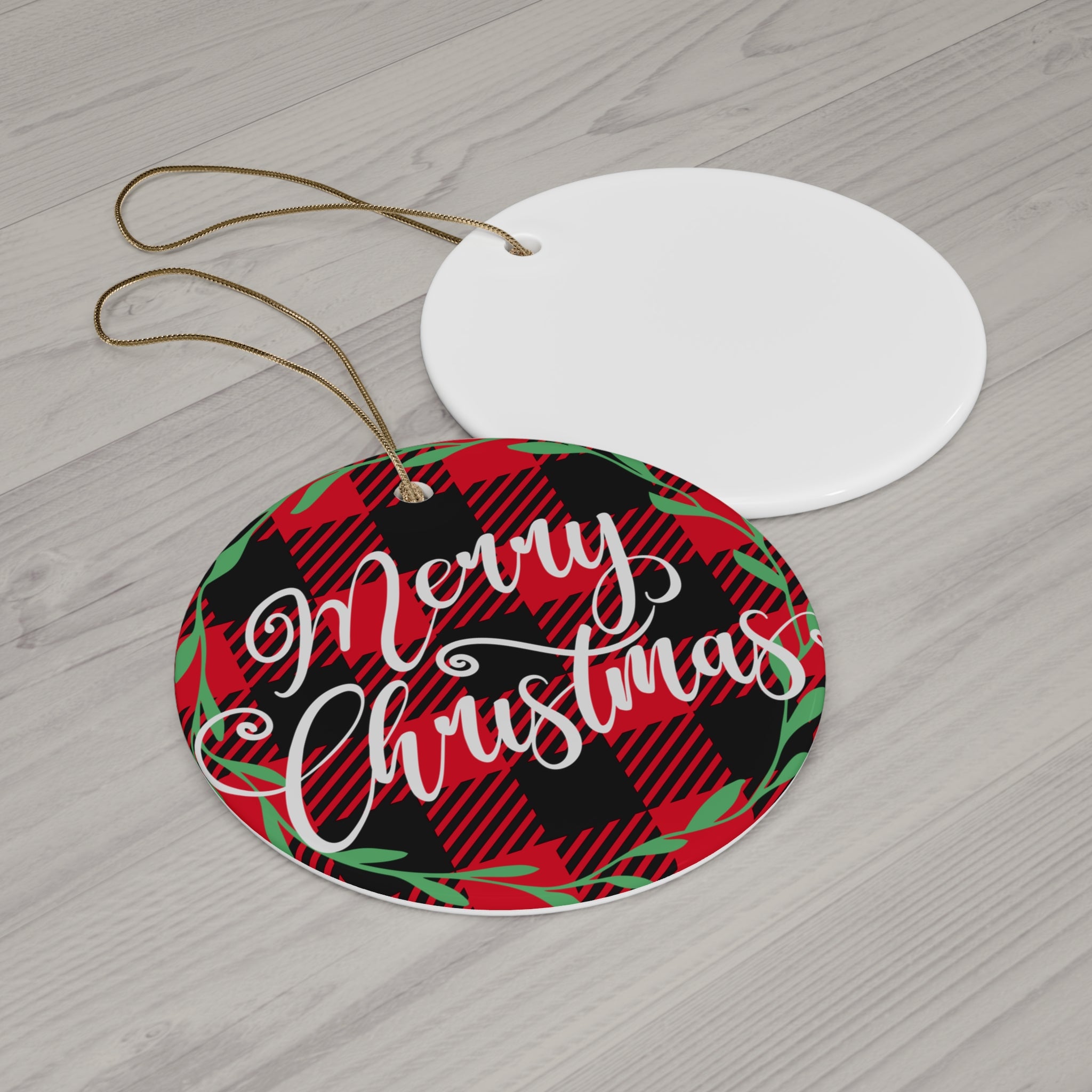 Buffalo Plaid Merry Christmas Ornament