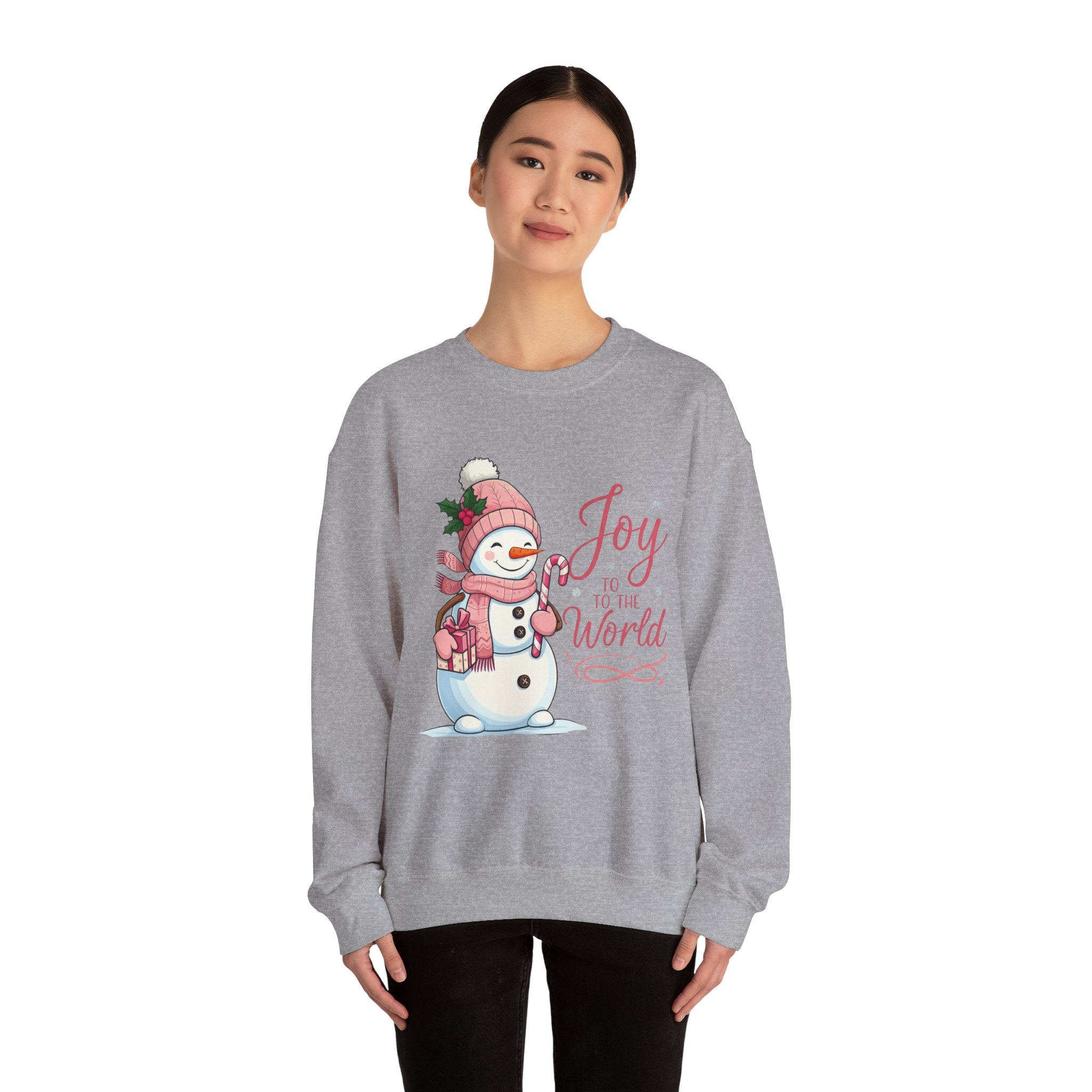 Pink Snowman Joy Christmas Sweatshirt