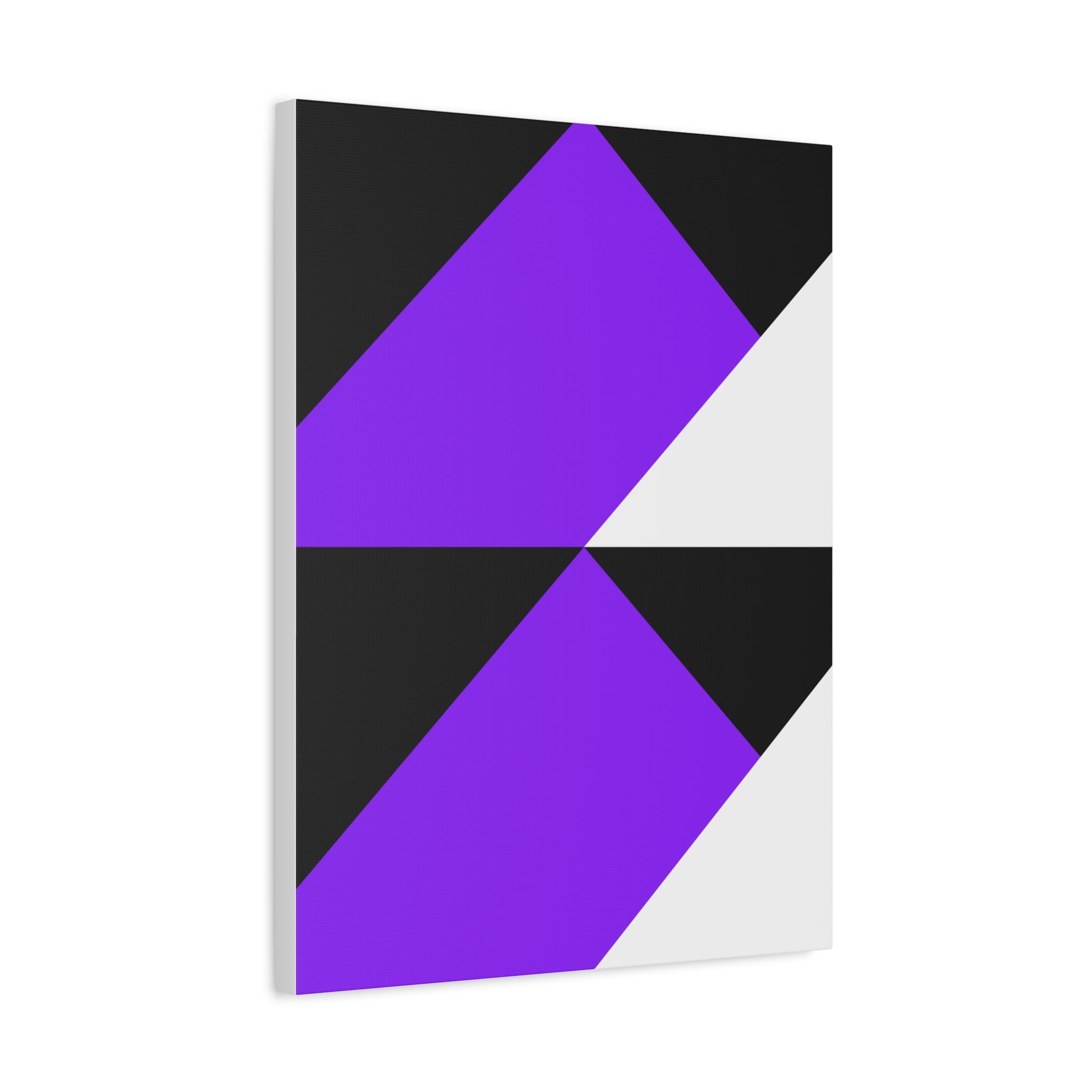 Geometric Purple Triangle Canvas Art