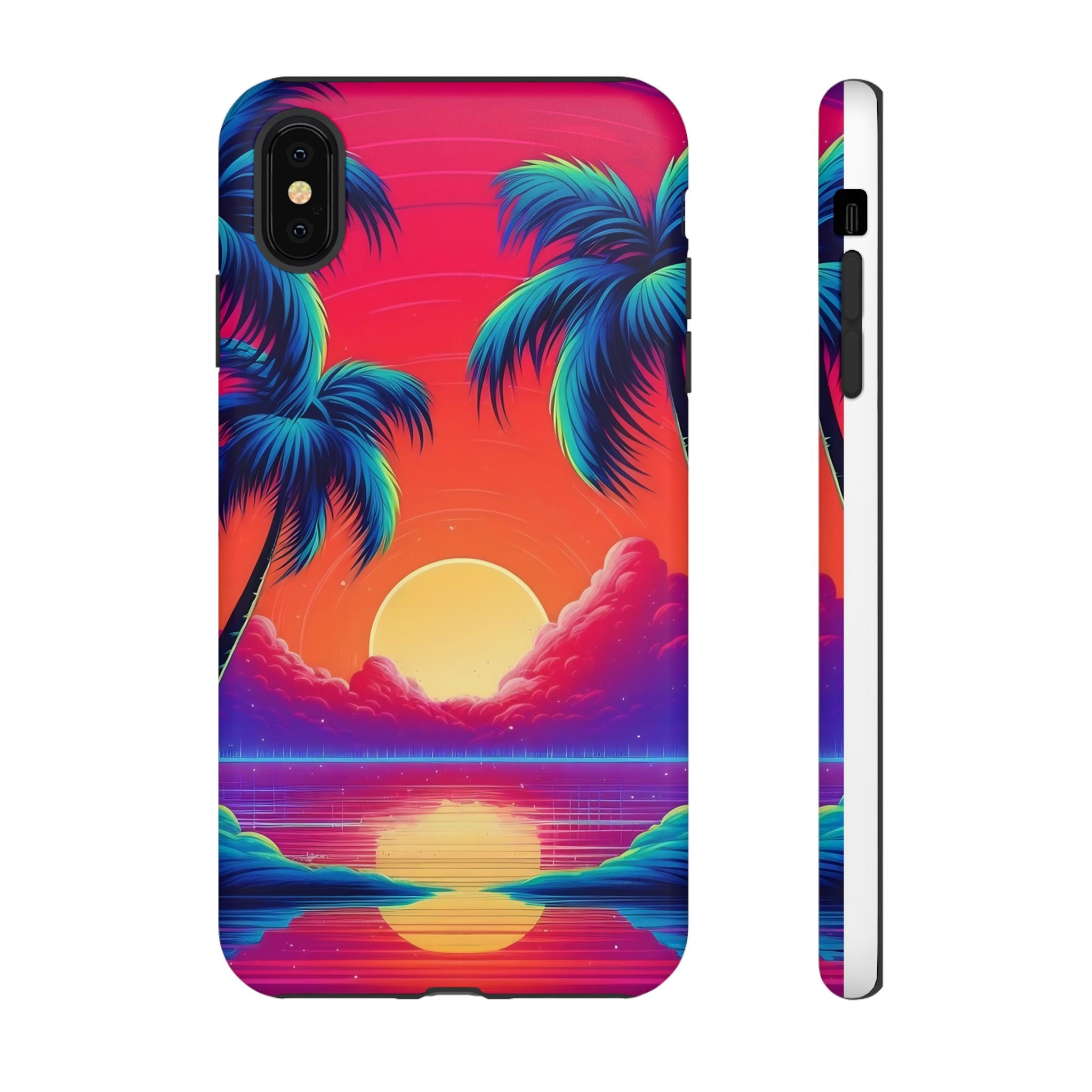 Sunset Palm Hexagon iPhone Case - Rugged