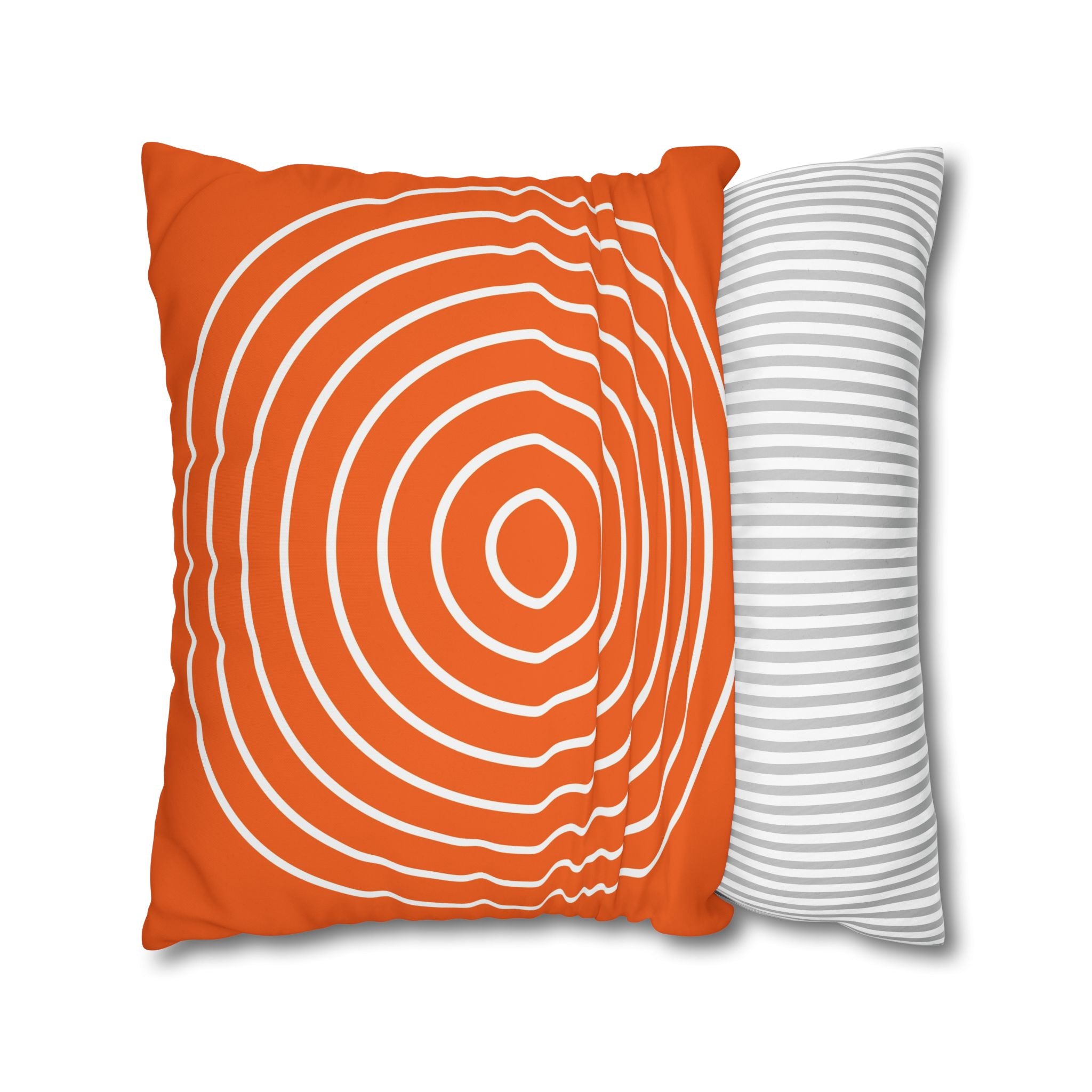 Orange & White Concentric Circles Pillowcase