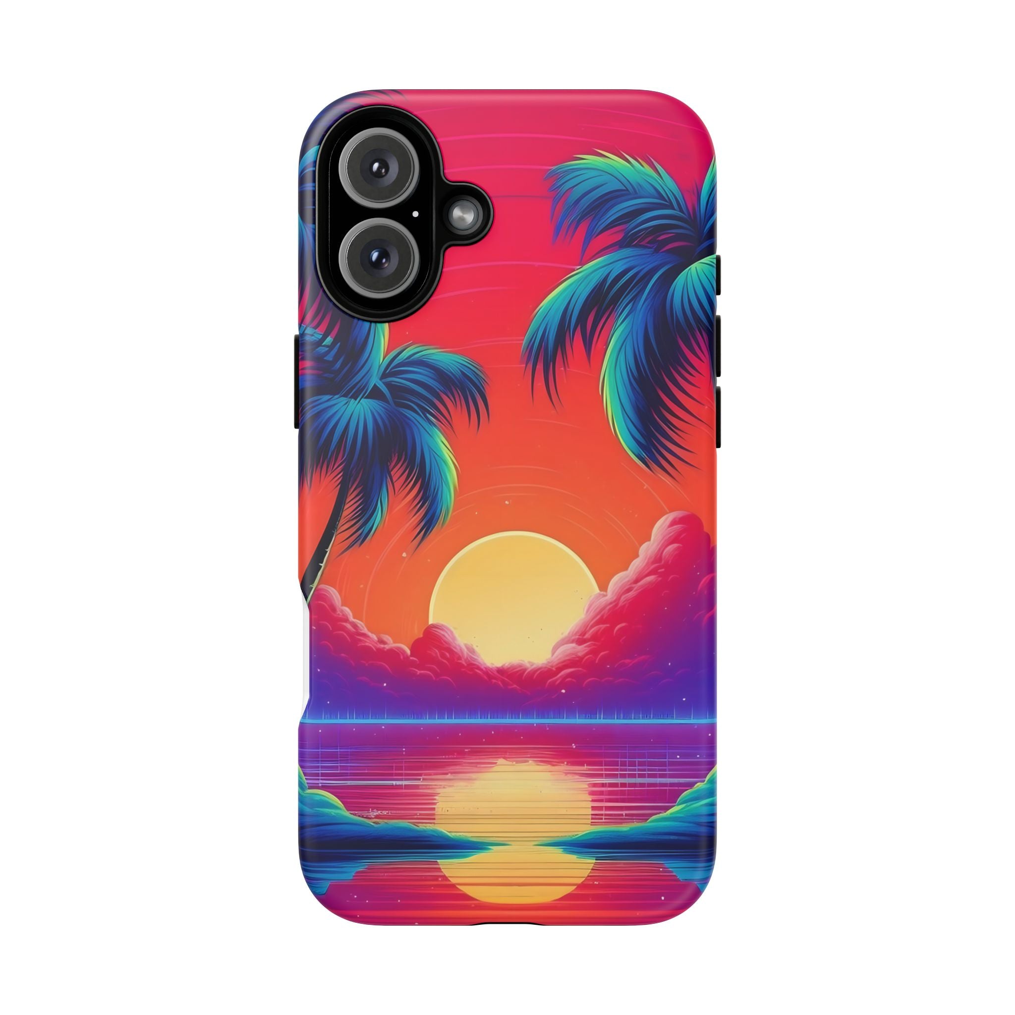 Sunset Palm Hexagon iPhone Case - Rugged