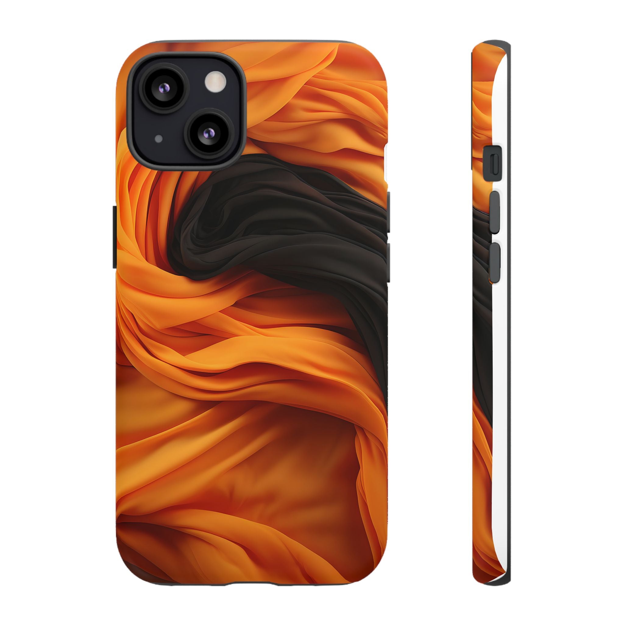 Abstract Orange & Gray Hexagon Stone iPhone Case