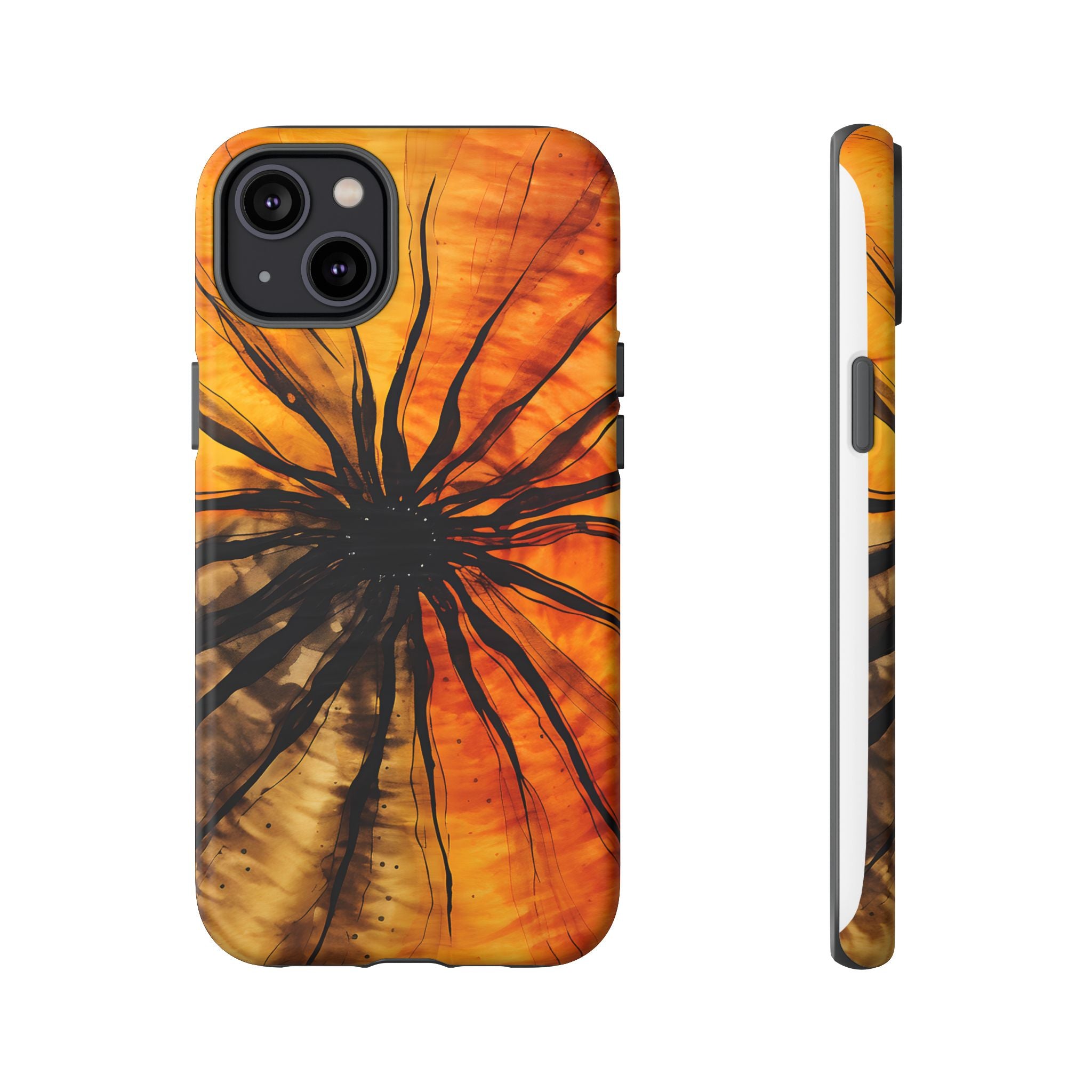 Fiery Sunburst Hexagon iPhone Case