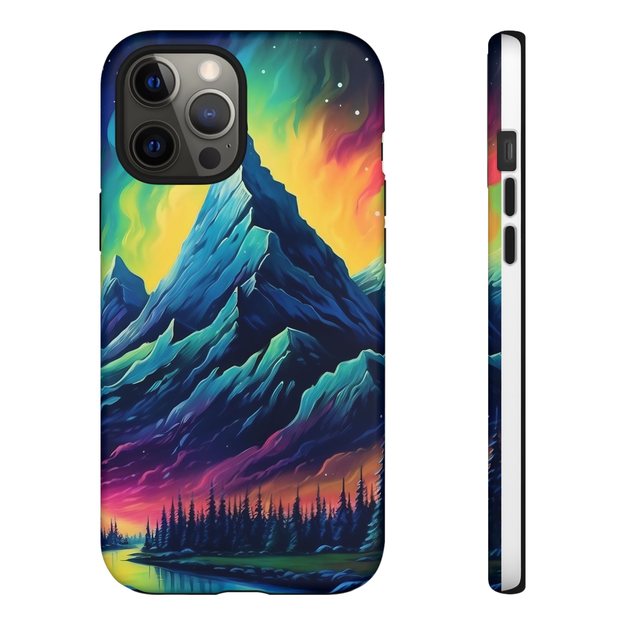 Aurora Mountain Hexagon iPhone Case