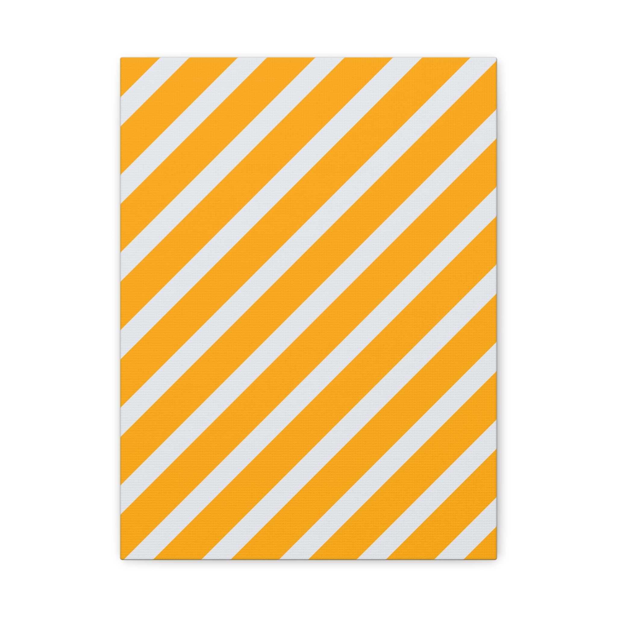 Orange & Gray Diagonal Stripe Canvas Art