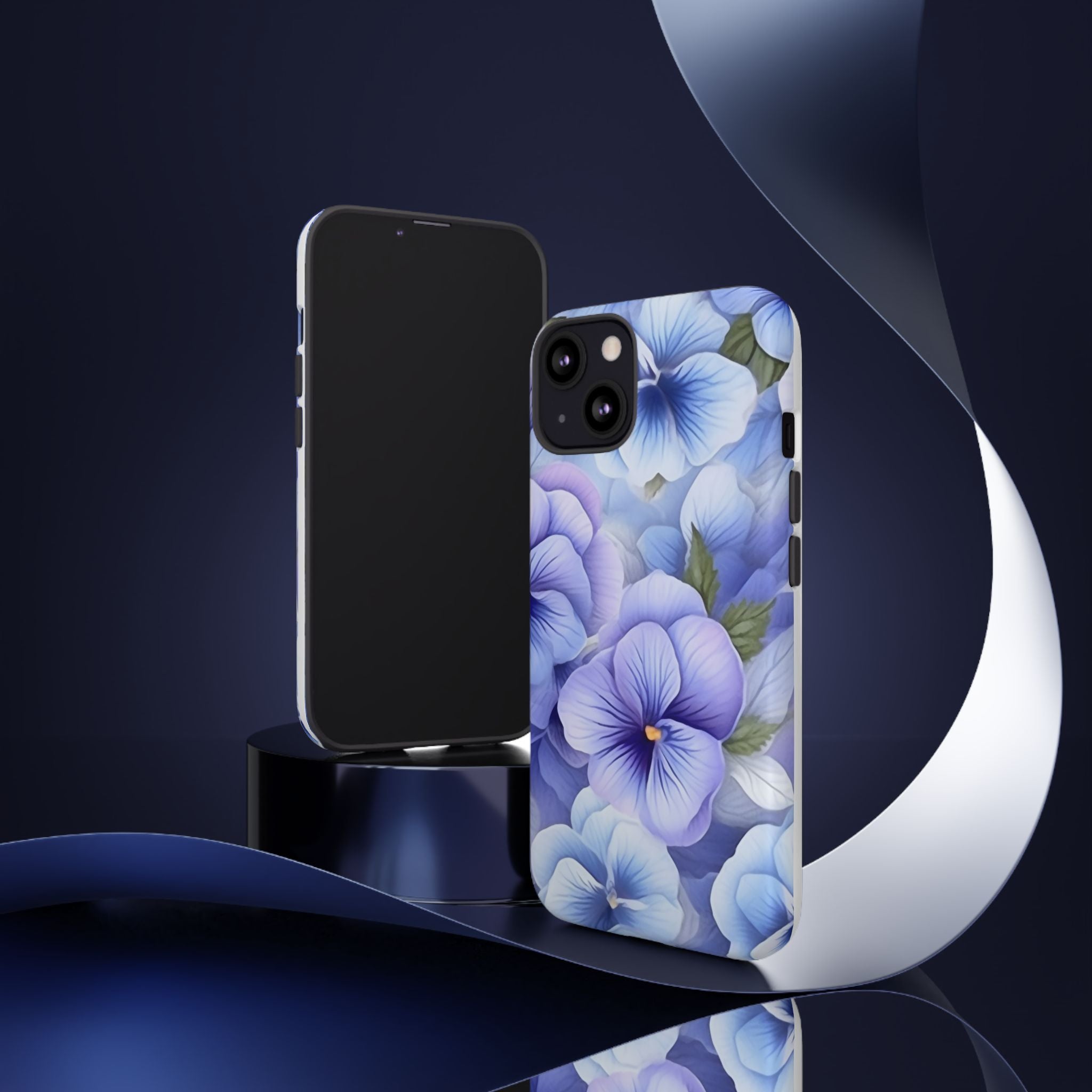 Dreamy Pansy Blue iPhone Case - Hexagon Stone