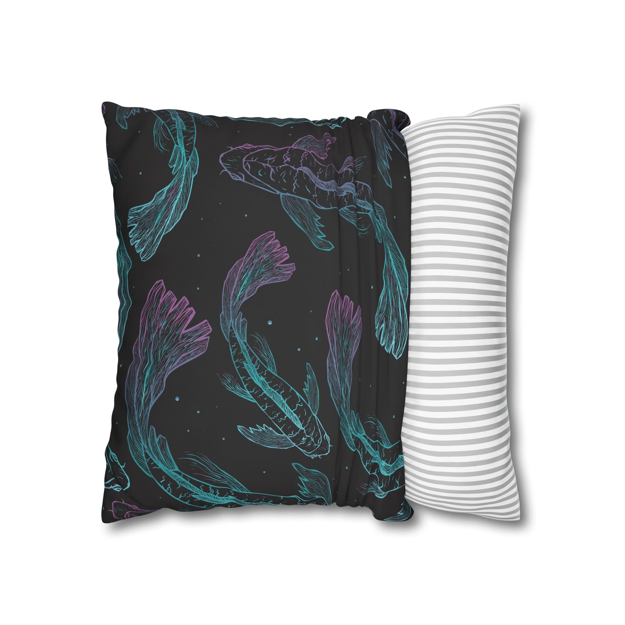 Teal & Purple Koi Fish Pillowcase