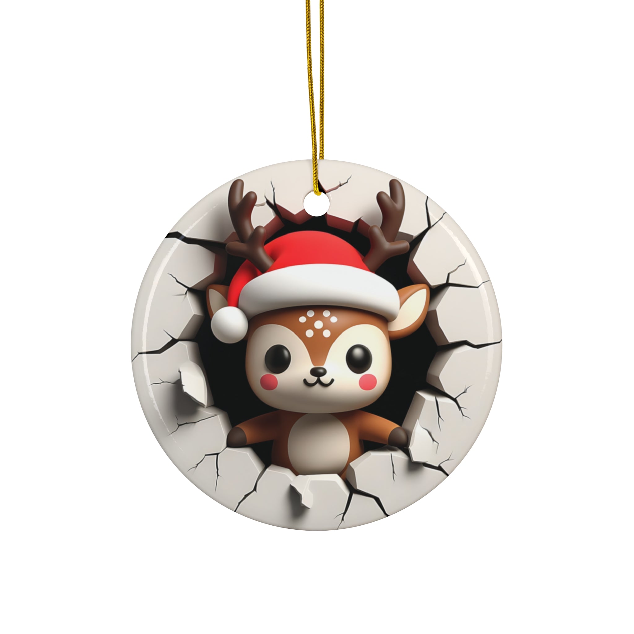 Santa's Reindeer Breakout Ornament