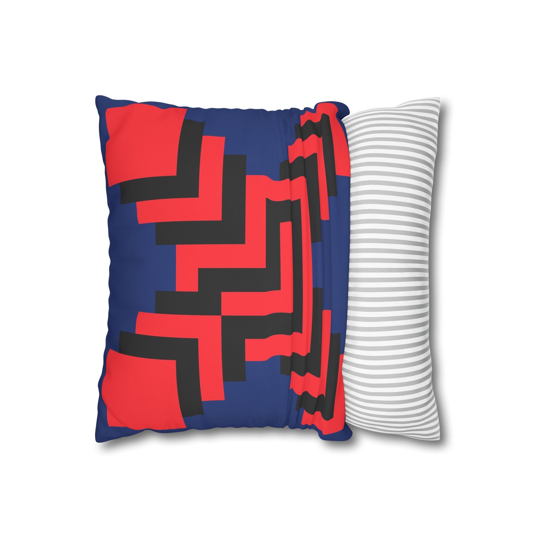 Geometric X Pillowcase - Coral & Black