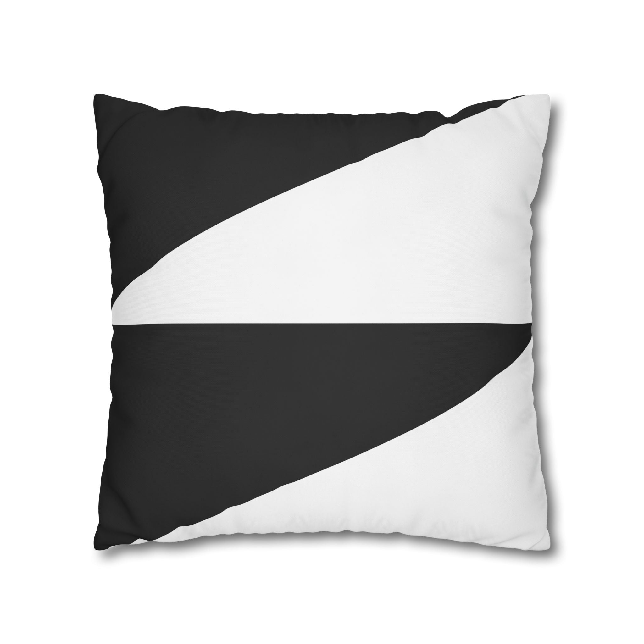 Geometric Triangle Pillowcase - Black & White