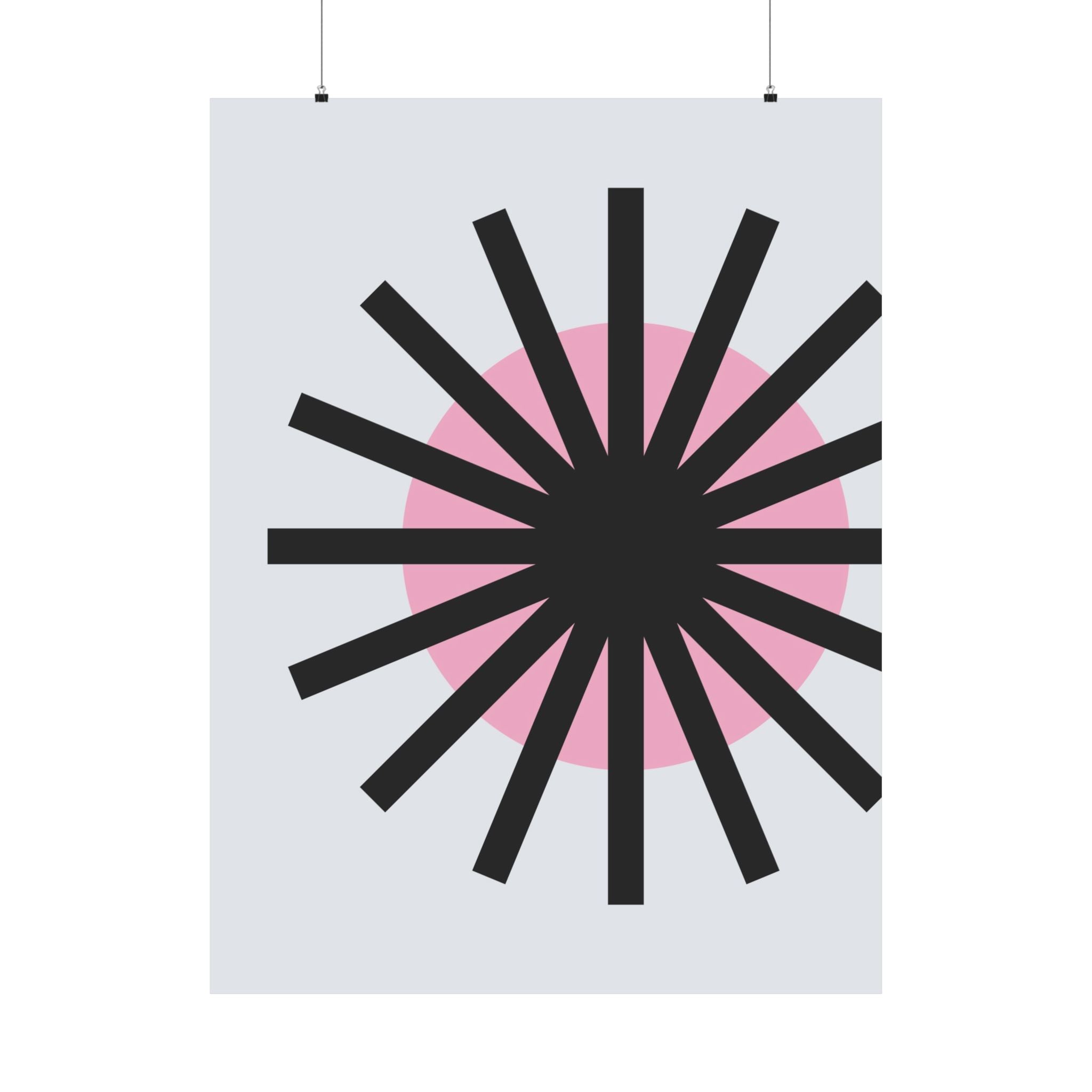 Mid-Century Sunburst Abstract Art Poster