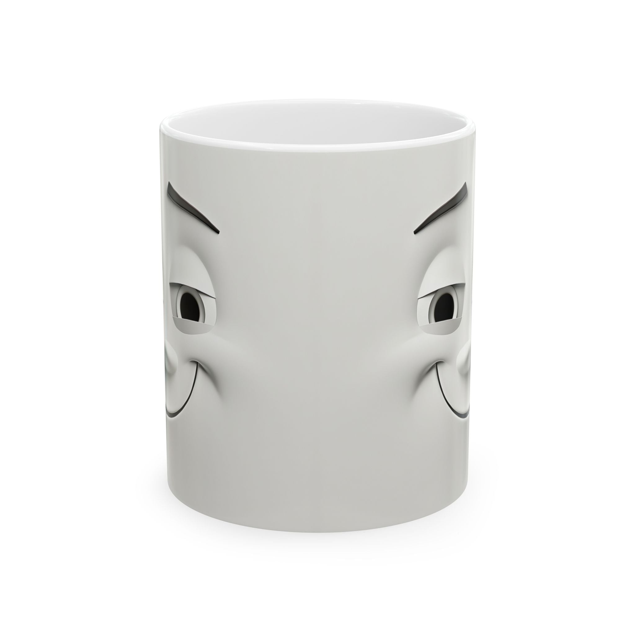 Winking Faces Mug - Cute Gray Duo