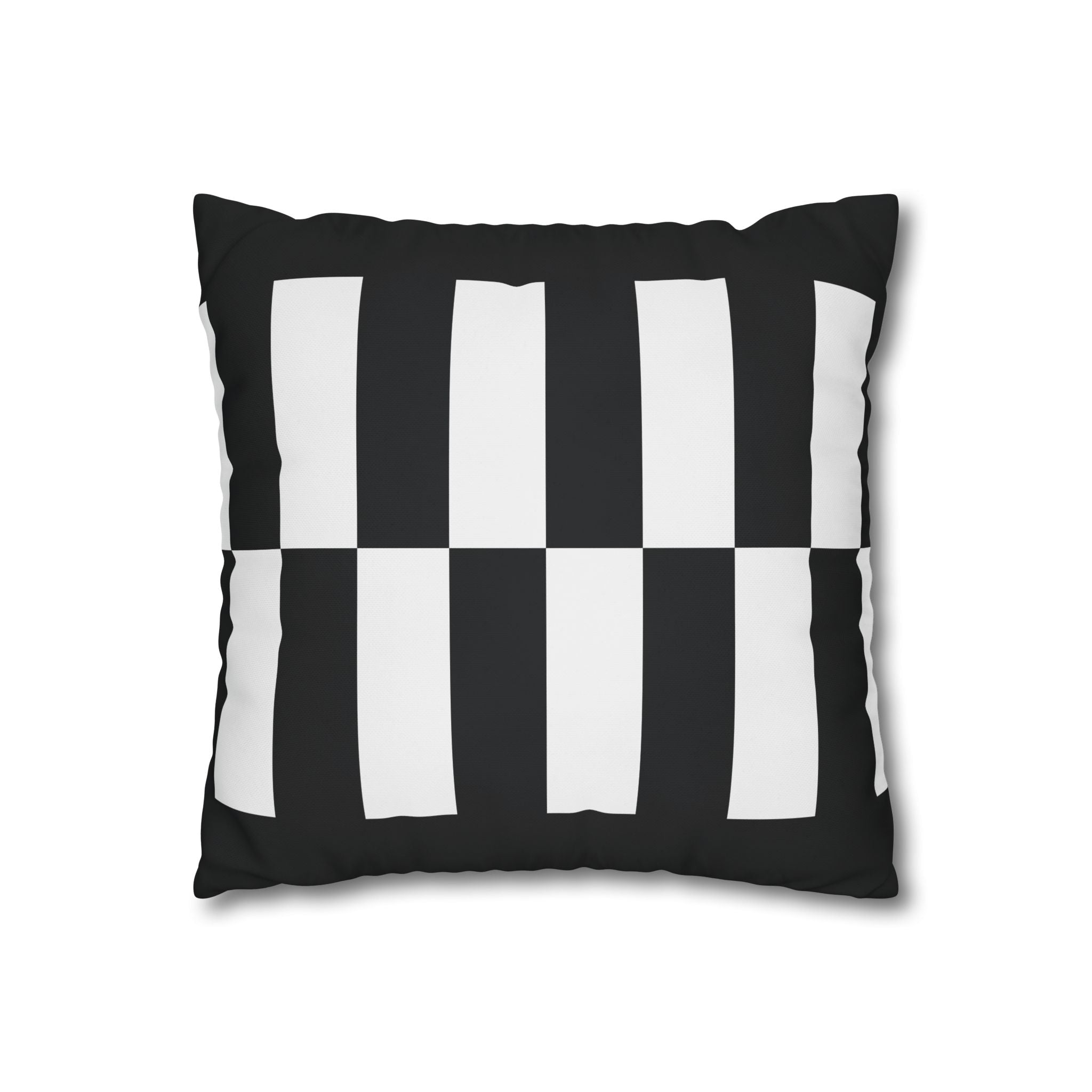 Abstract Checkered Pillowcase - Black & White