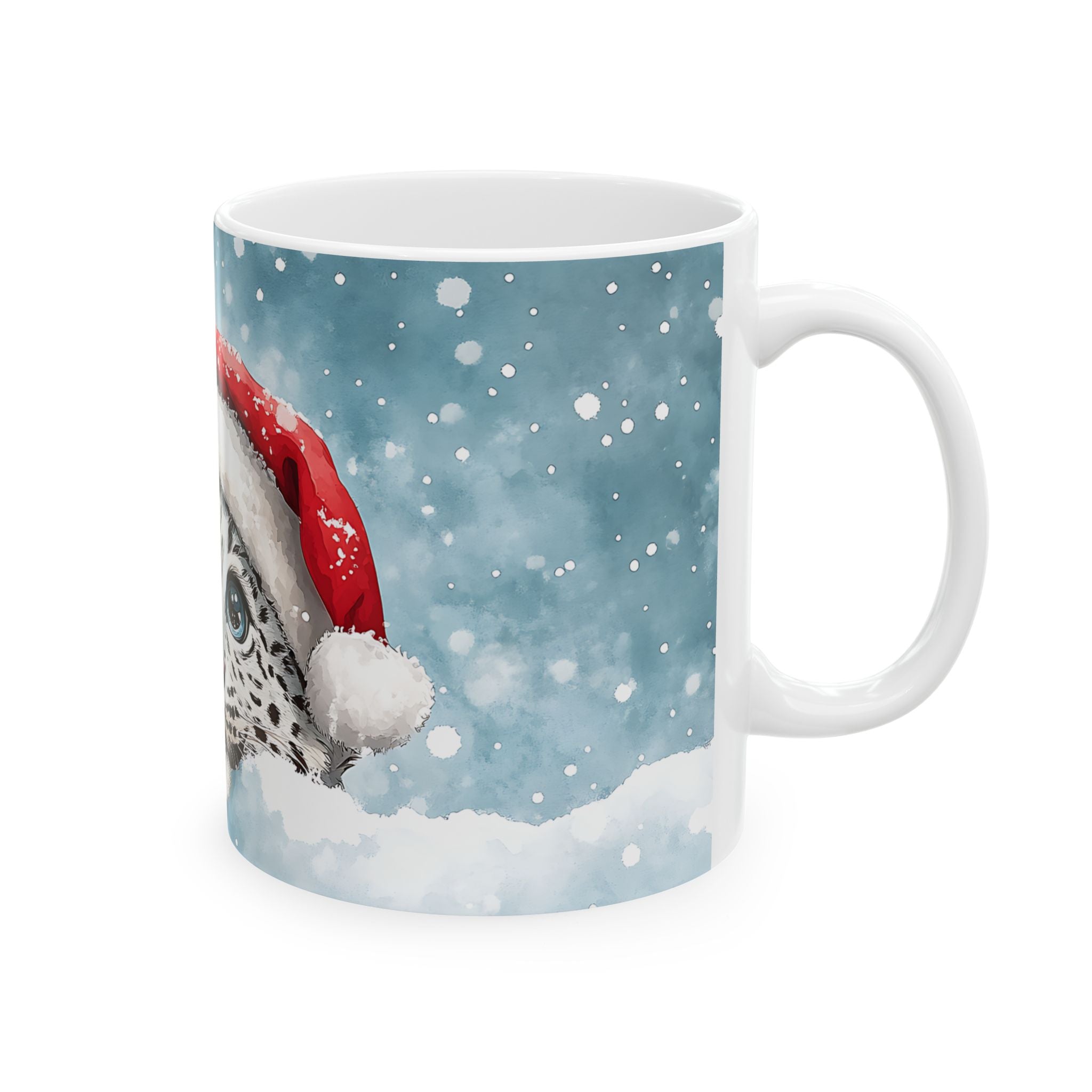 Snow Leopard Cub Christmas Mug