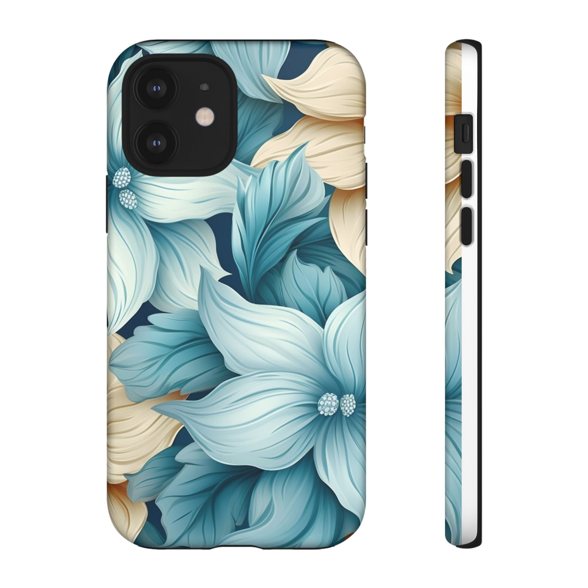 Teal Floral Hexagon iPhone Case - Rugged