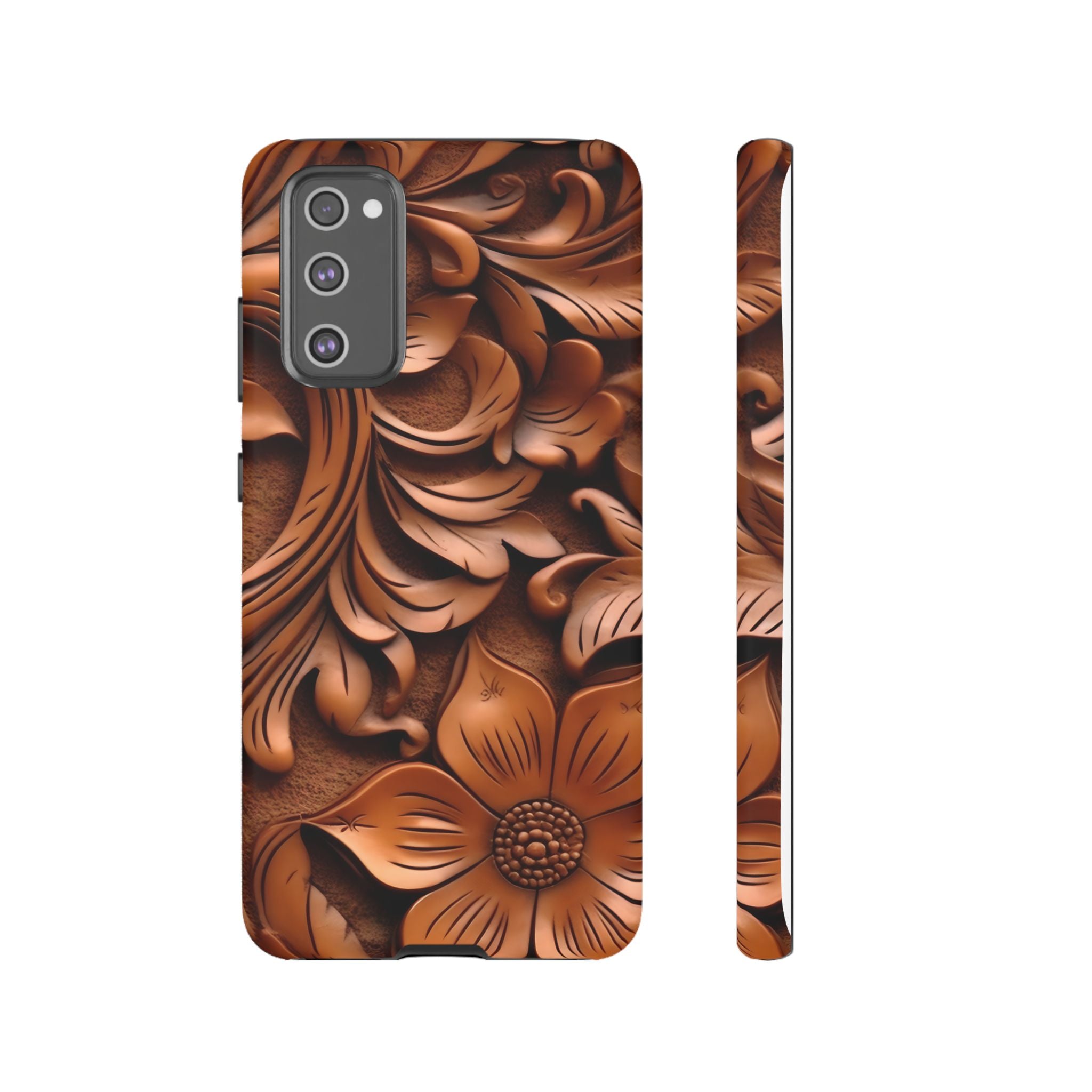 Baroque Floral Wood Samsung Case