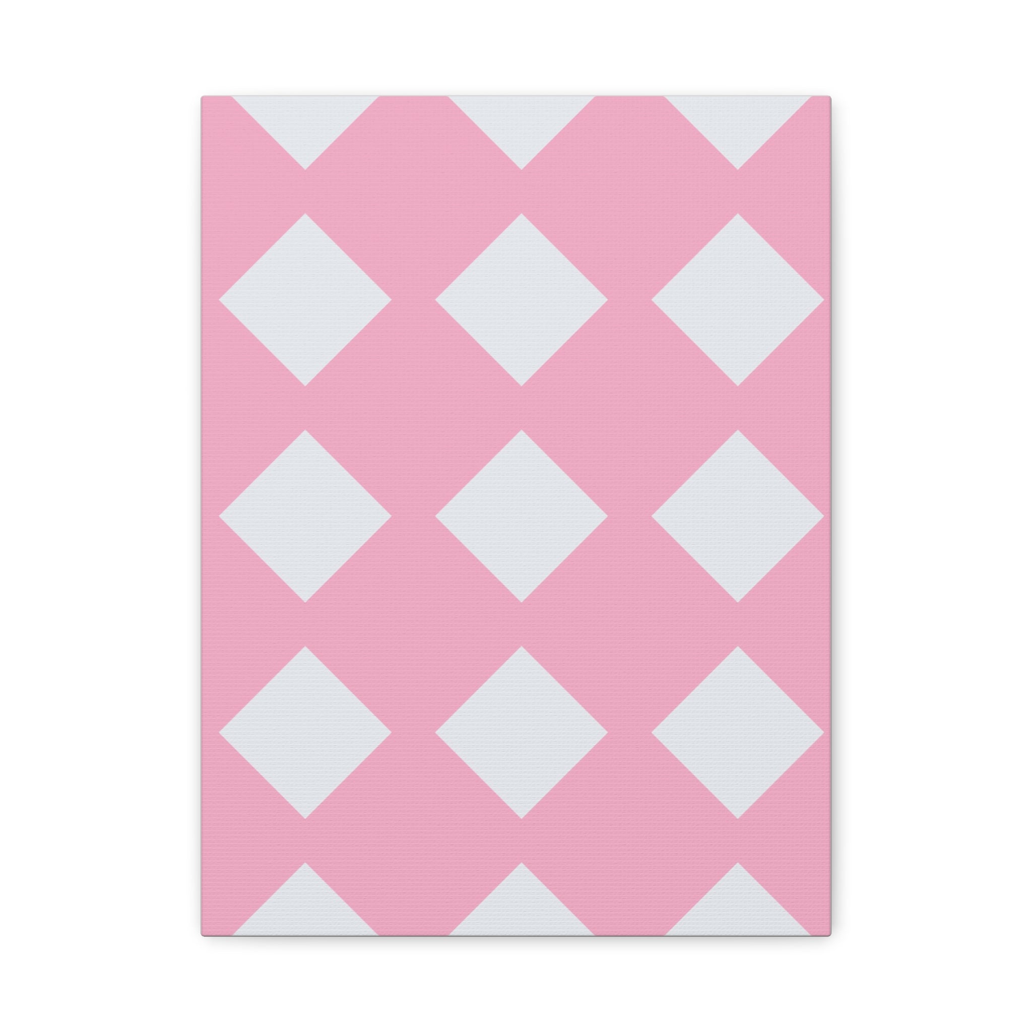 Pink & Grey Diamond Canvas Art Print