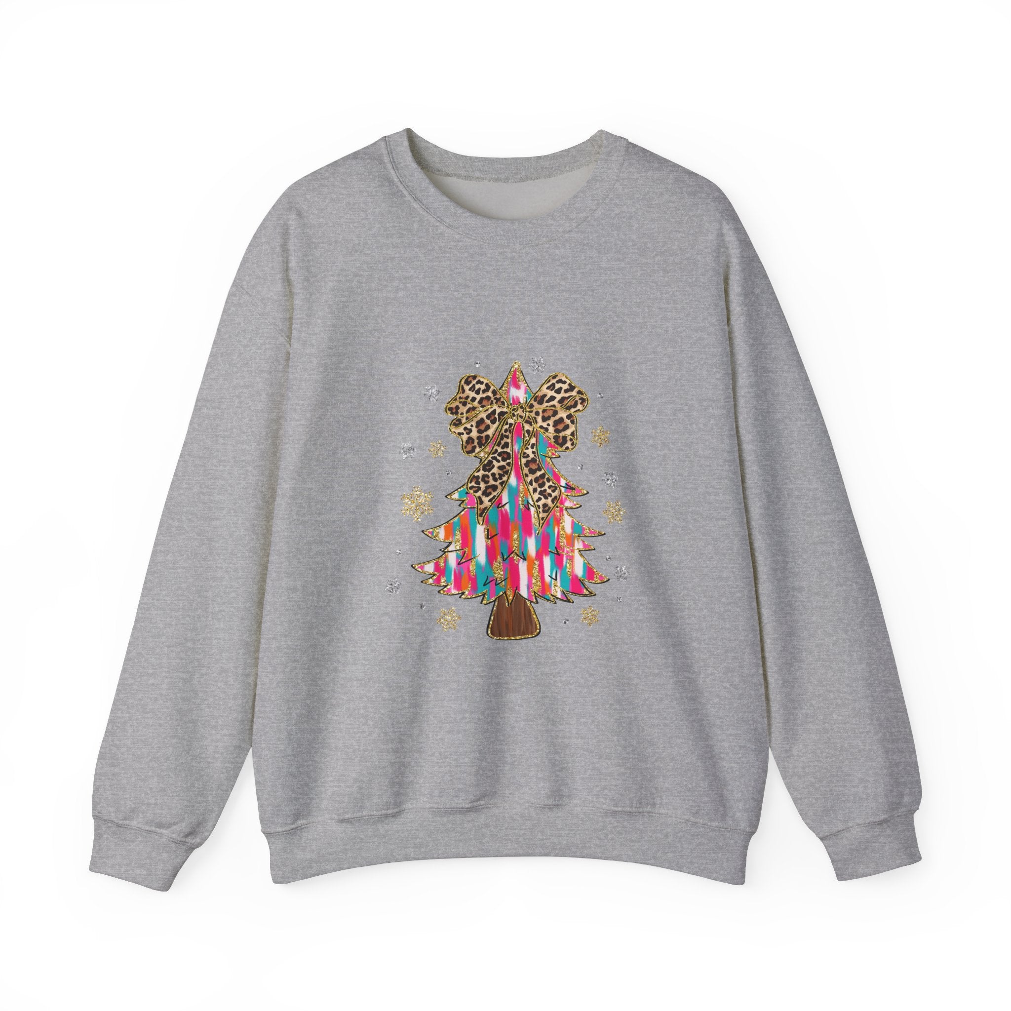 Tie-Dye Leopard Christmas Tree Sweatshirt