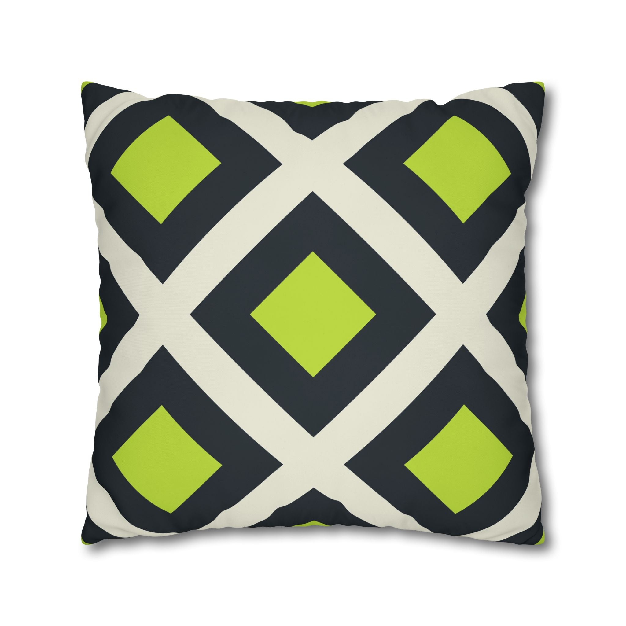 Geometric Teal & Lime Green Pillowcase