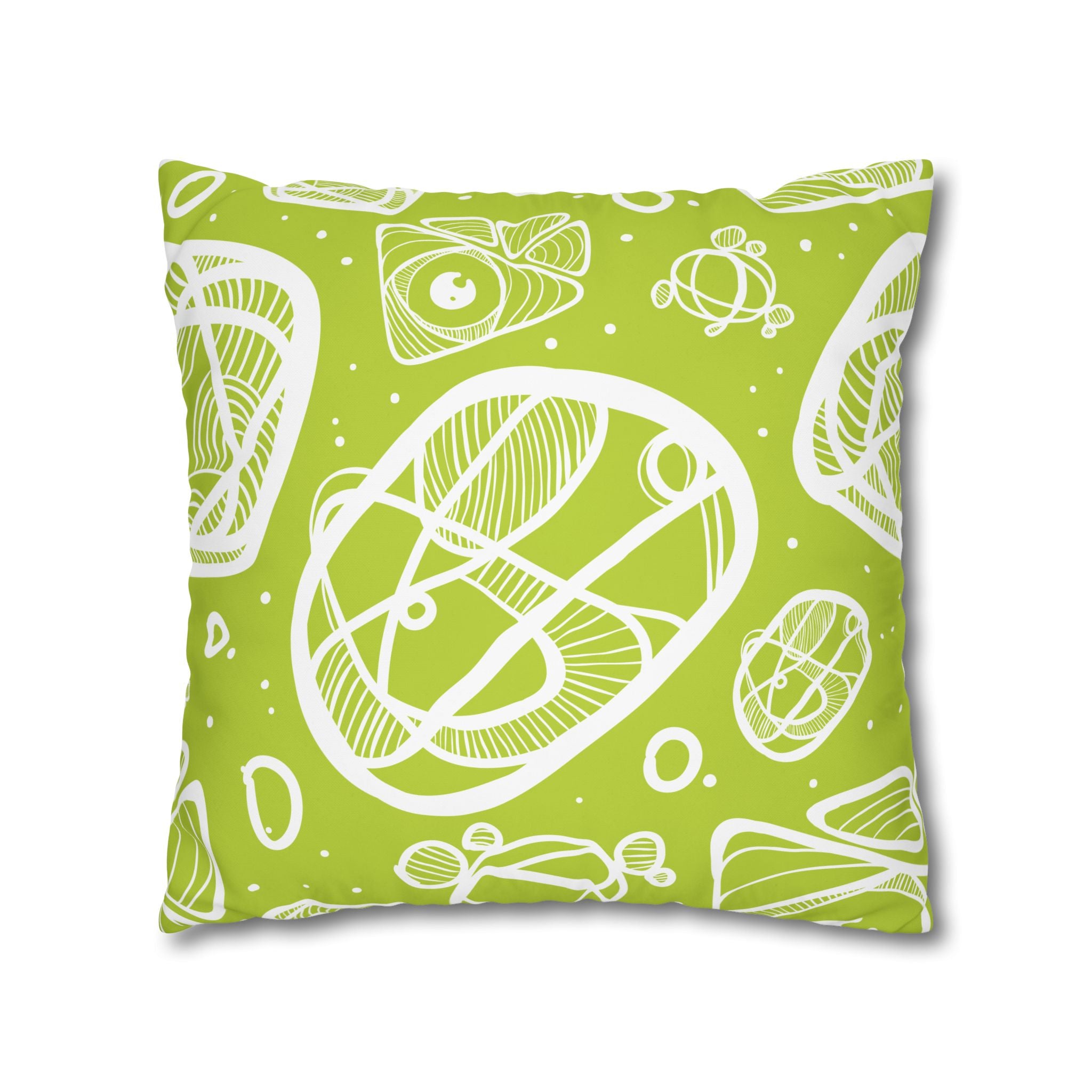 Lime Green Abstract Art Pillowcase